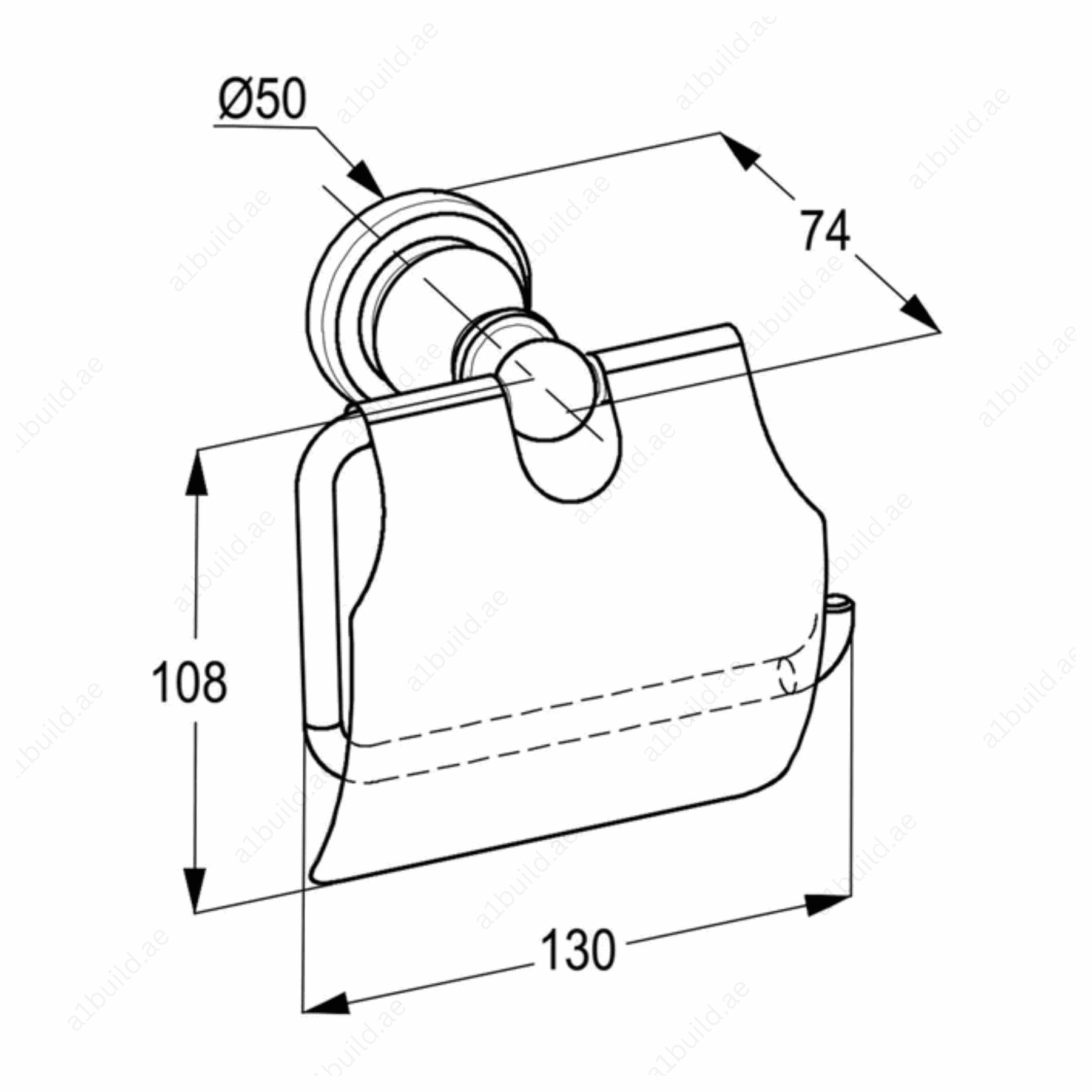 PaperHolderChromeFinishwithAdjustableGuidePlateWallFastening_3