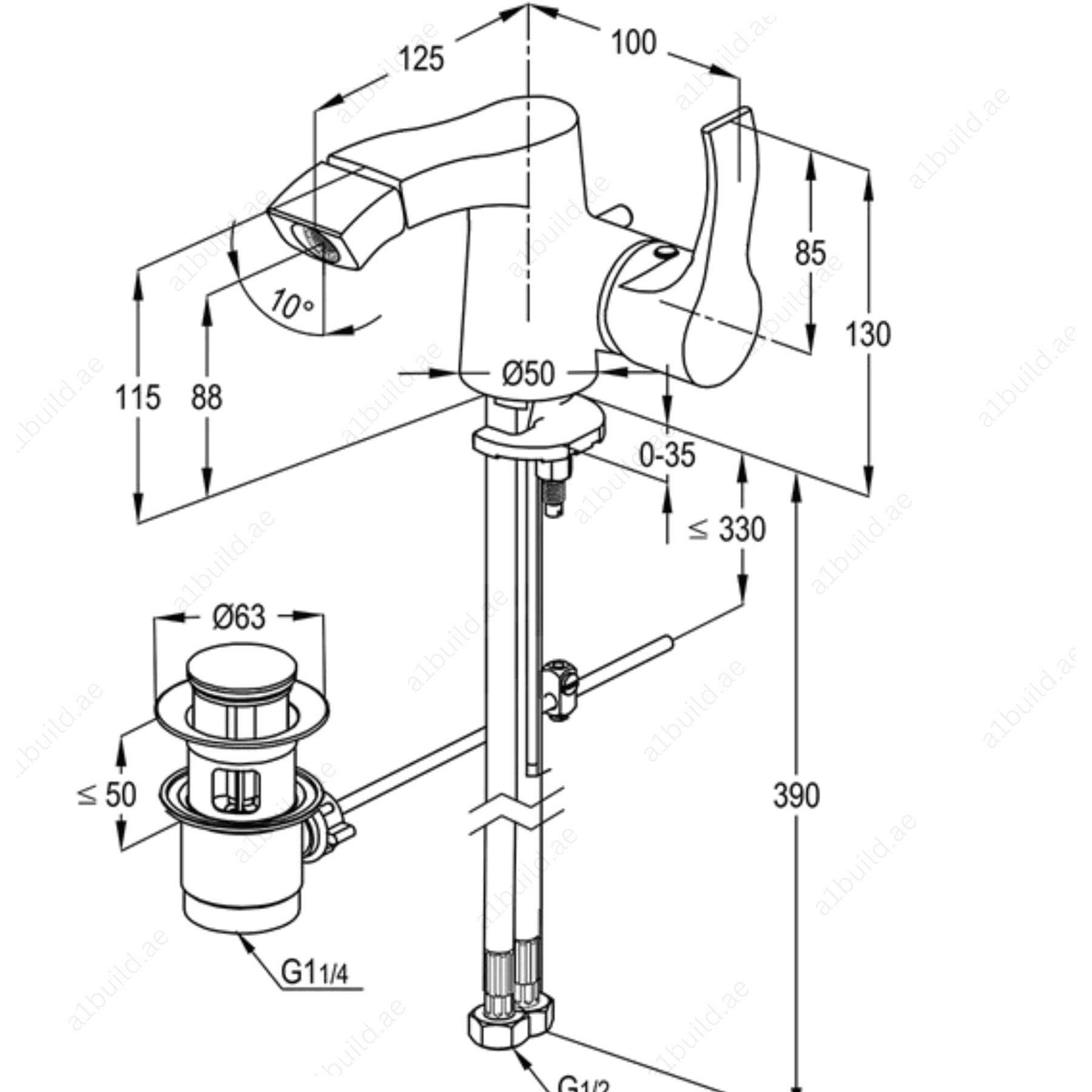 PetraSingleLeverBidetMixerDN15_ChromeFinishwithHotWaterSafety_2