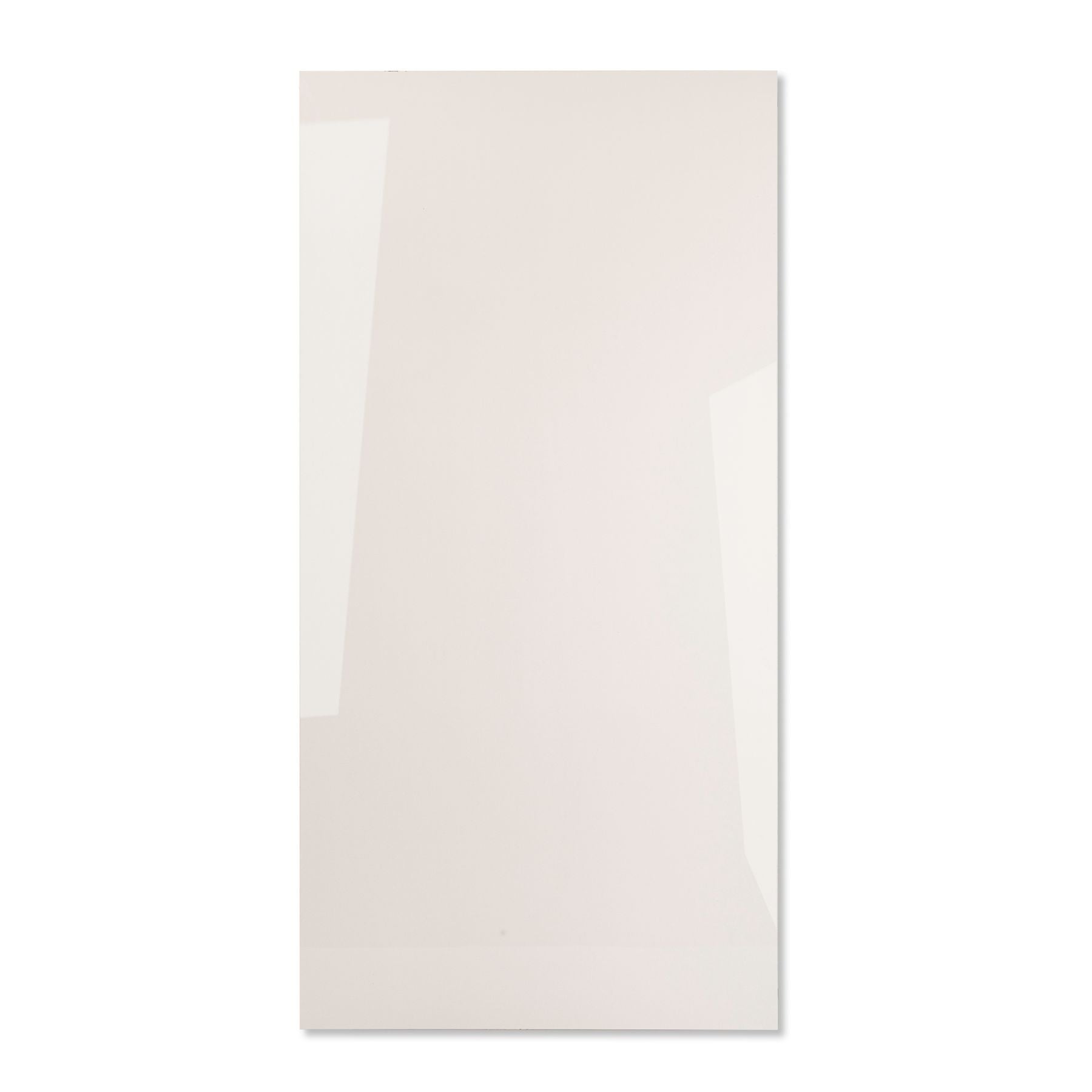 Plain White glossy porcelain tile 60x120cm with 9mm thickness features clean white surface and polished finish for modern interiors.