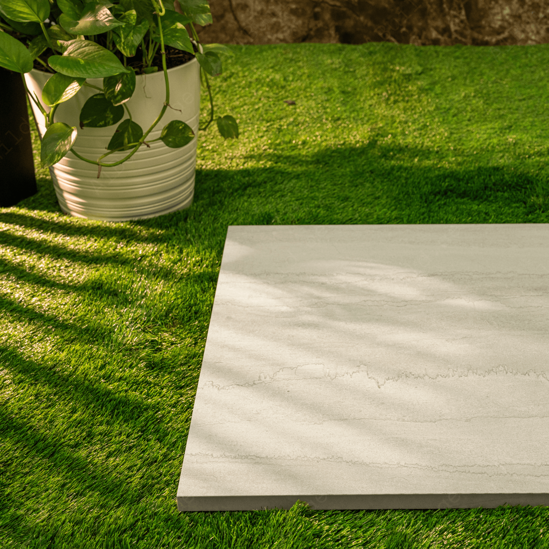 Portland View Silver porcelain tile 60x120cm 2mm thickness, silver stone look design, durable porcelain tile for modern floors and walls. 