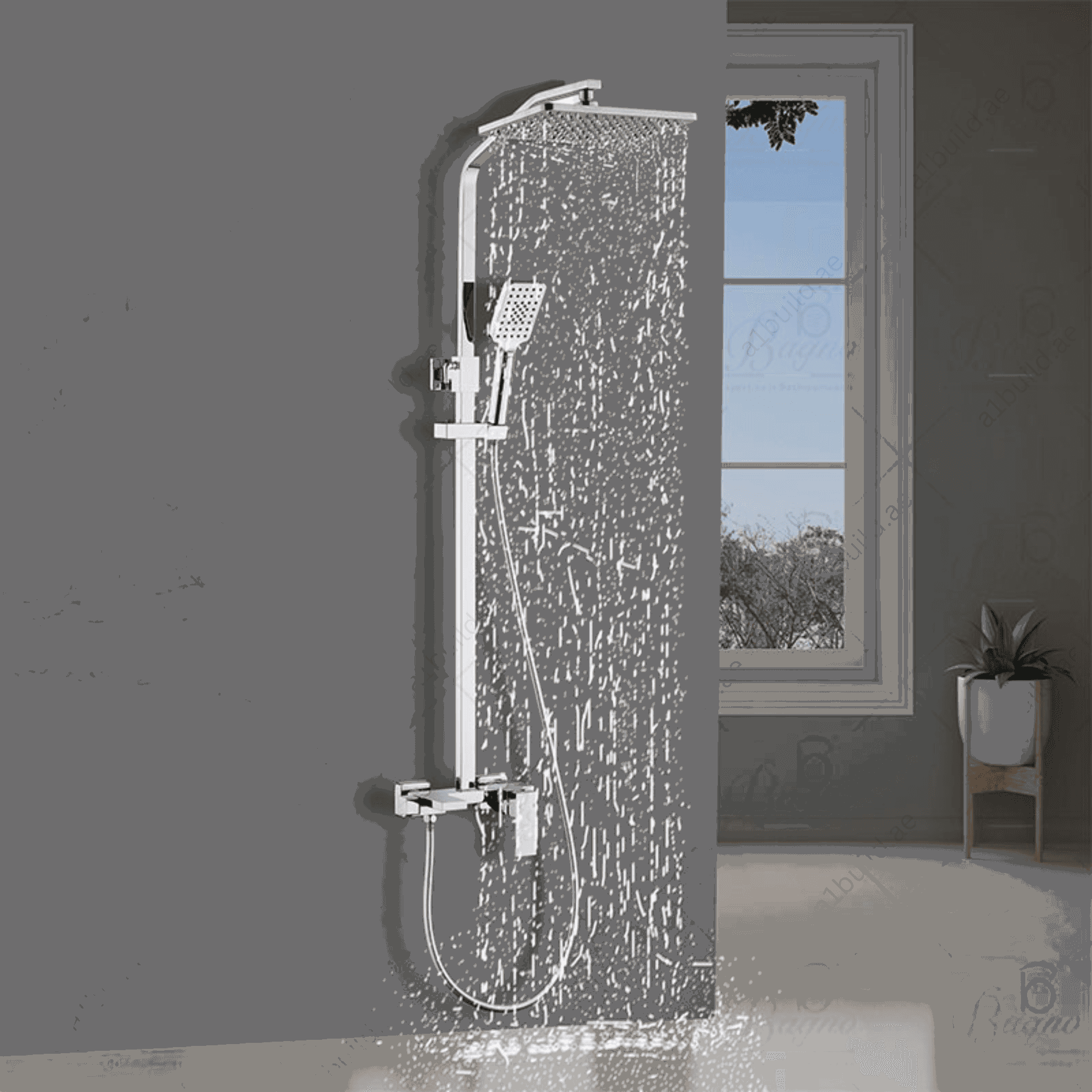 PremiumChromeShowerSystemwithDurableBrassMaterial