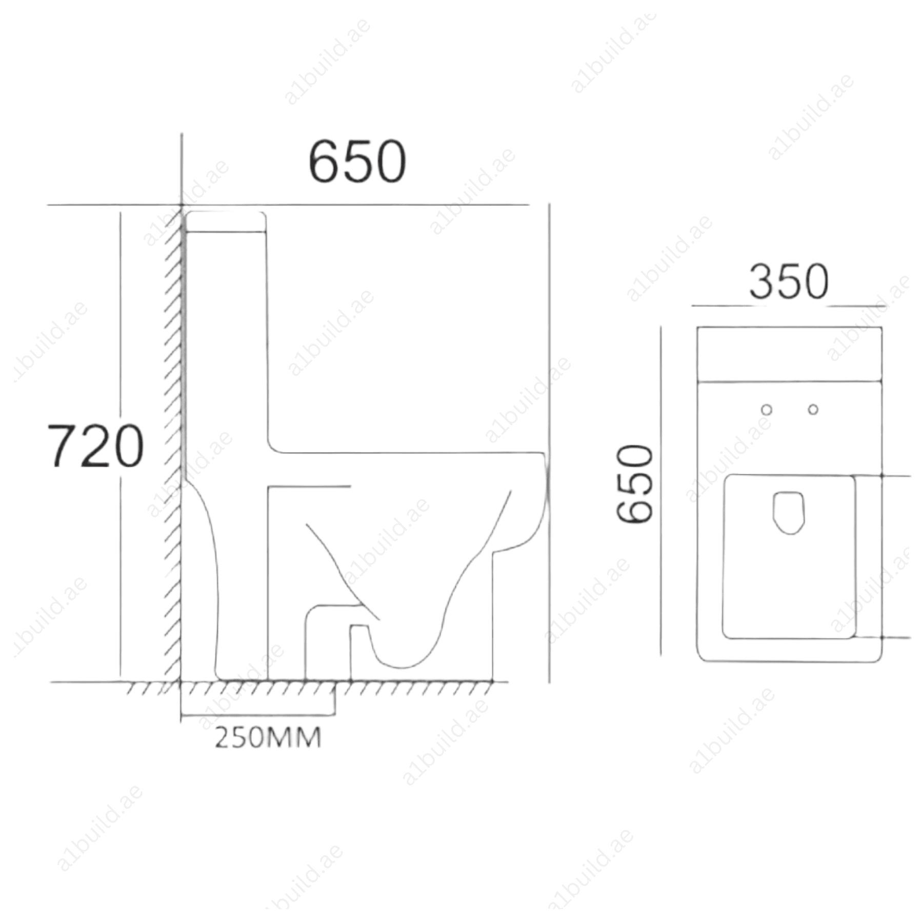 PremiumSquareWaterClosetwith250mmS-TrapforModernBathrooms