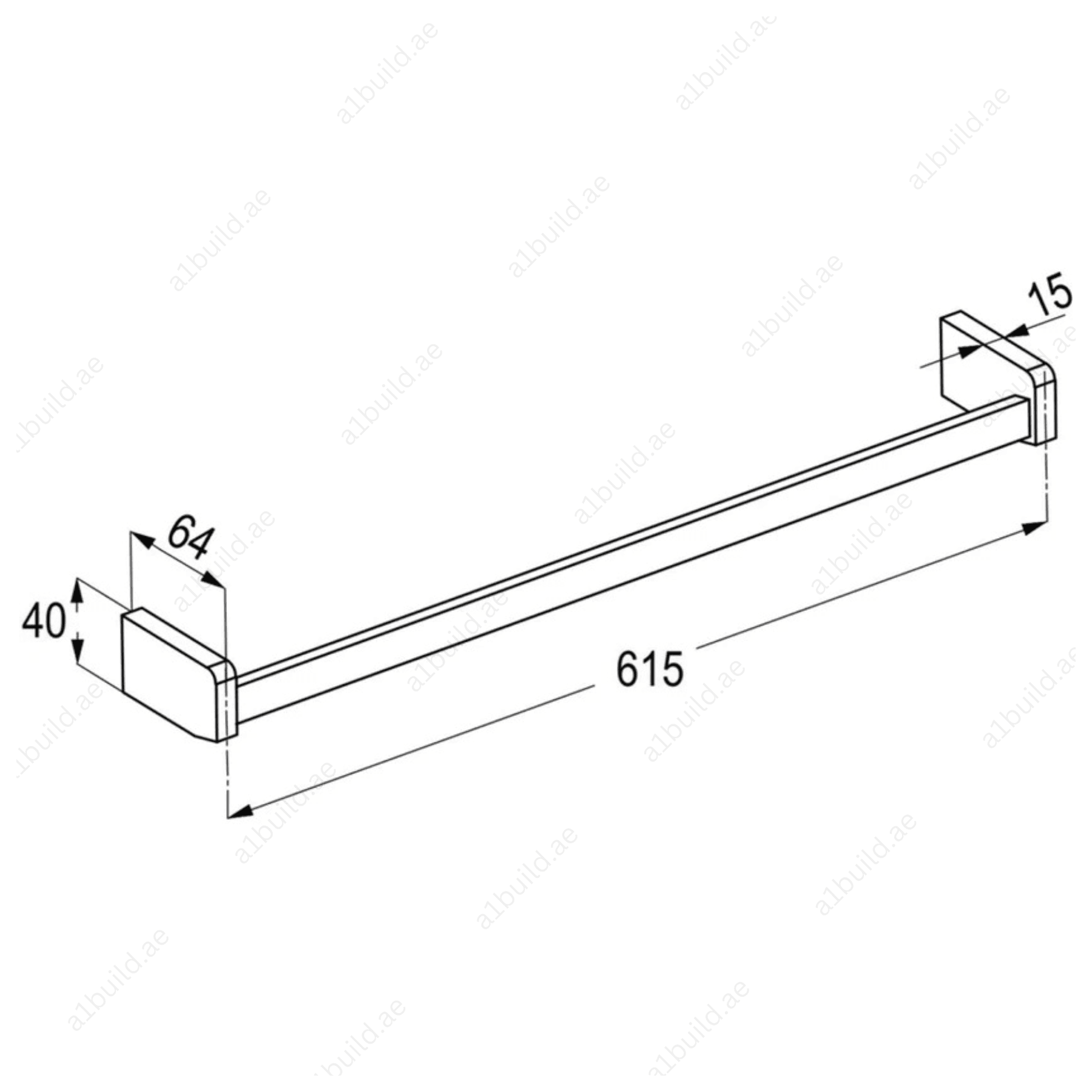 ProfileStarSingleTowelBarChromeFinishwithWallFasteningScrews_3