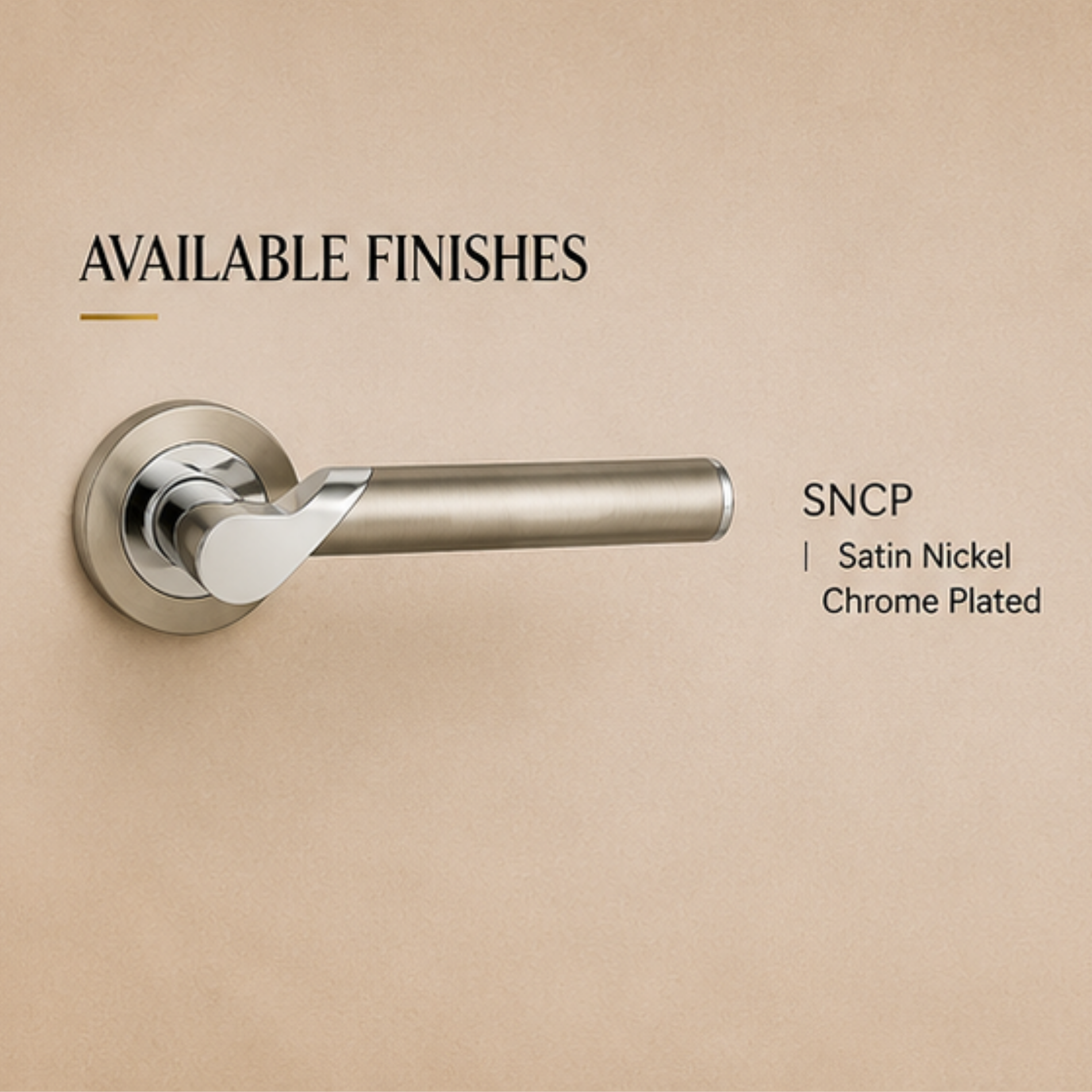 RH.9092 premium zinc alloy door handle in Satin Nickel Chrome Plated finish. Luxury architectural hardware for modern homes, hotels, offices, and interiors.