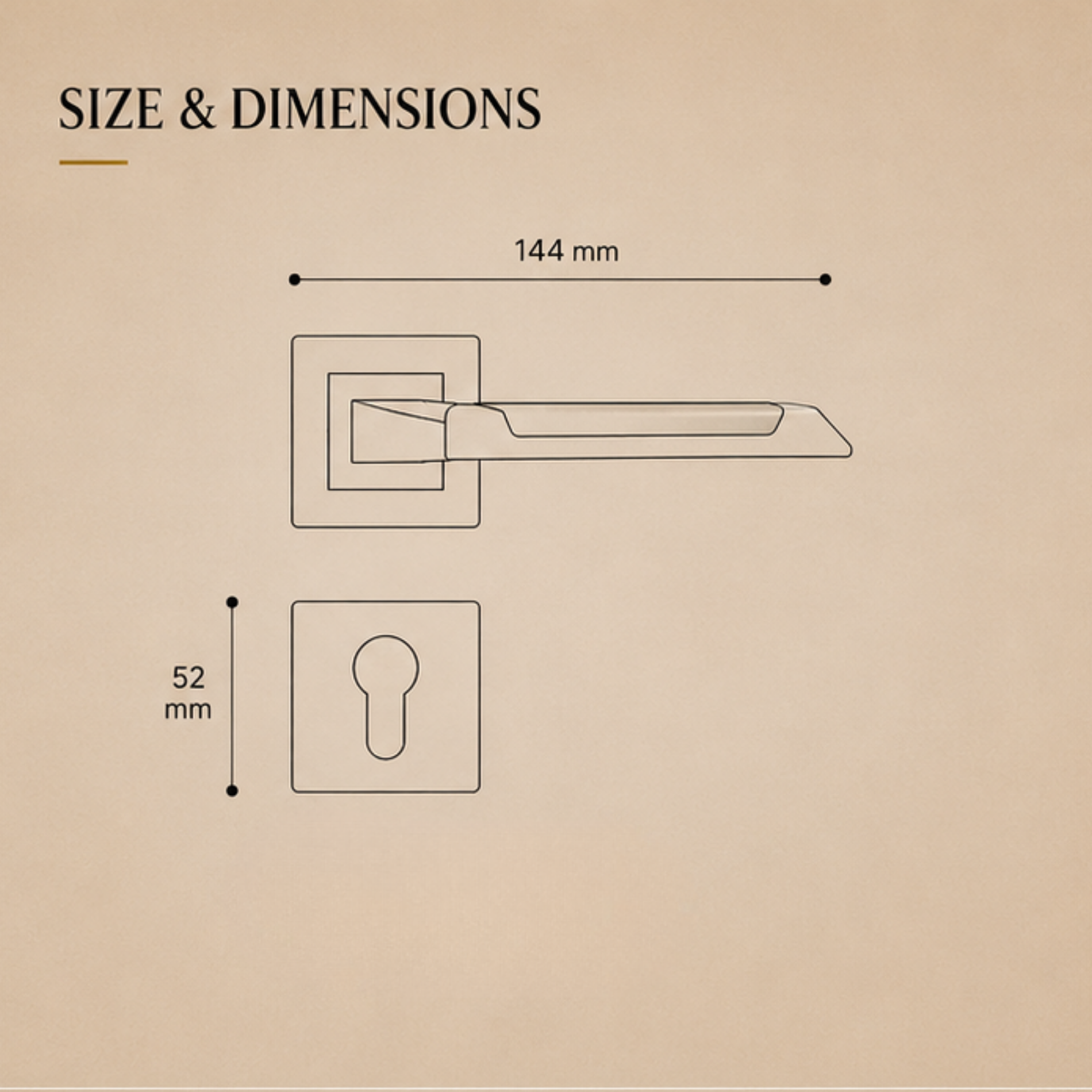 RH.9354 premium zinc alloy door handle in Matt Satin Nickel and Chrome finish. Luxury architectural hardware for modern homes, hotels, and offices.