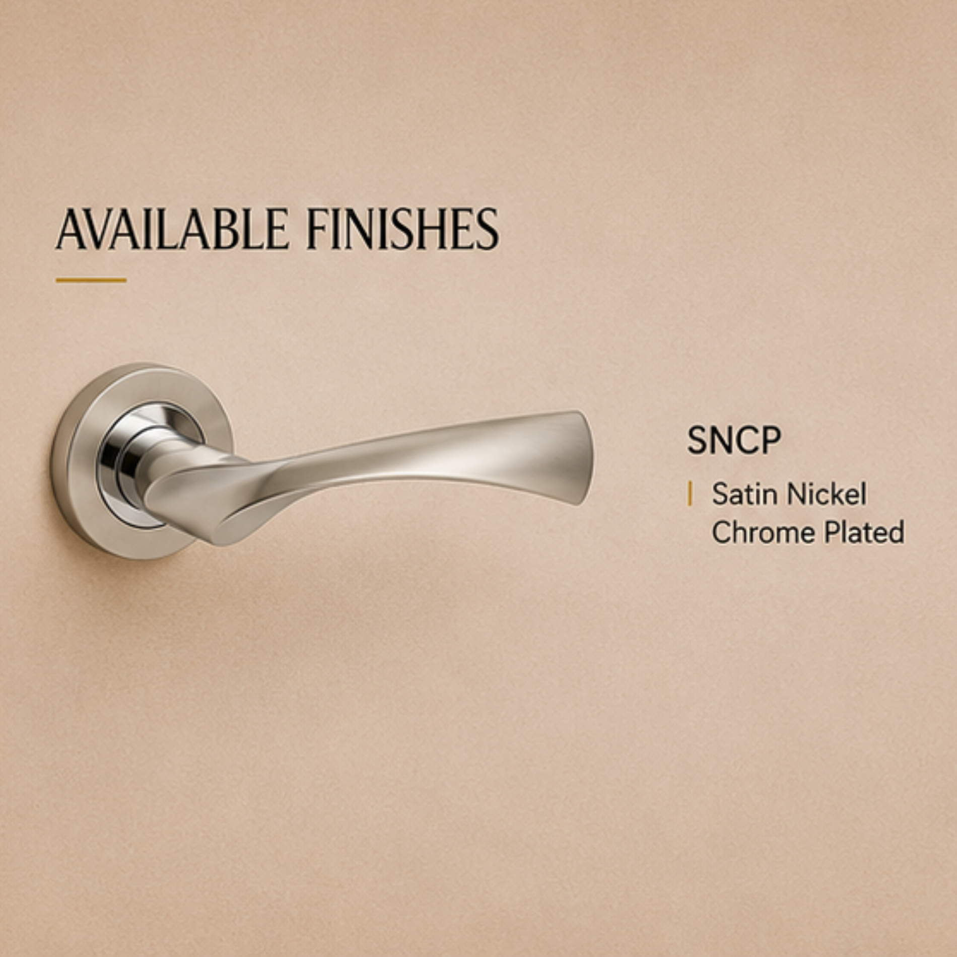 RH.9391 premium zinc alloy door handle in Satin Nickel Chrome Plated finish. Luxury architectural hardware for modern homes, hotels, offices, and interiors.