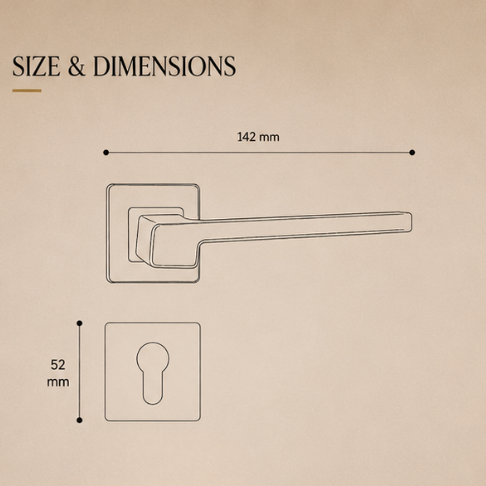 RH.9438 premium zinc alloy door handle in Matt Satin Nickel finish. Durable modern architectural hardware for homes, hotels, and offices.