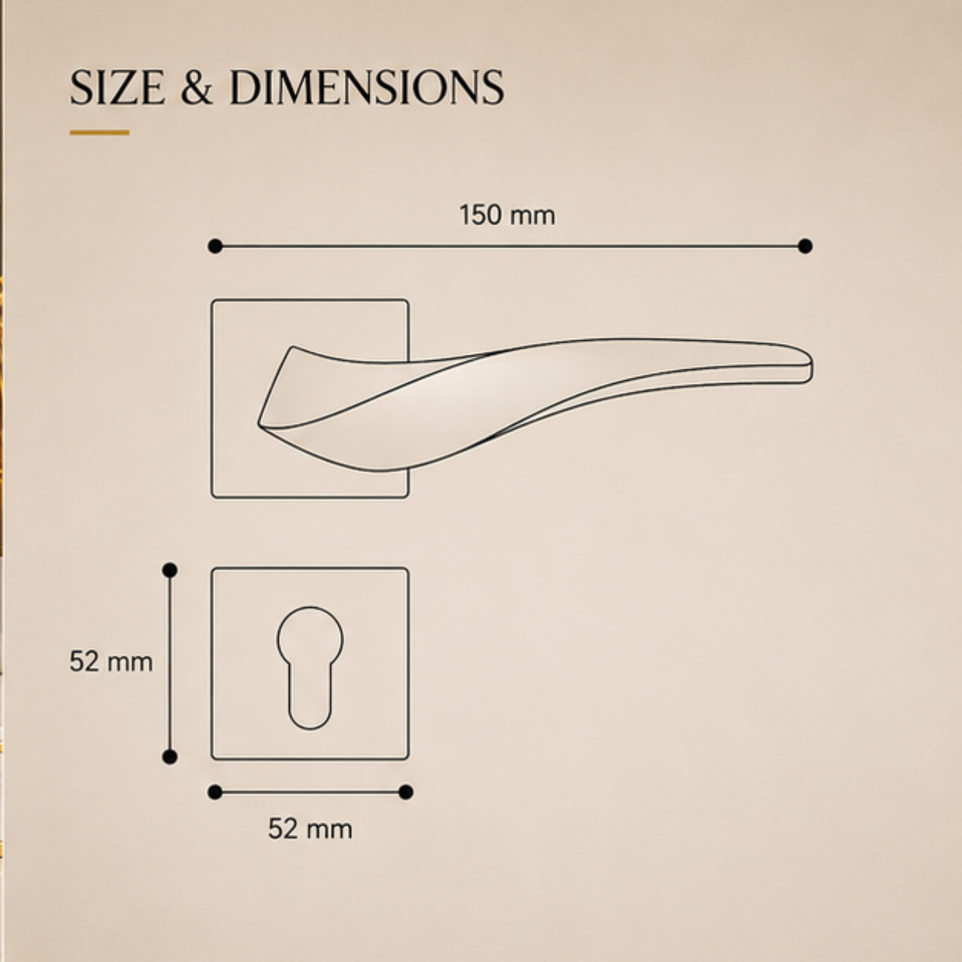 RH.9518 luxury zinc alloy door handle with Black Satin Nickel, Satin Brass and Satin Nickel PVD finishes. Premium hardware for modern interiors.