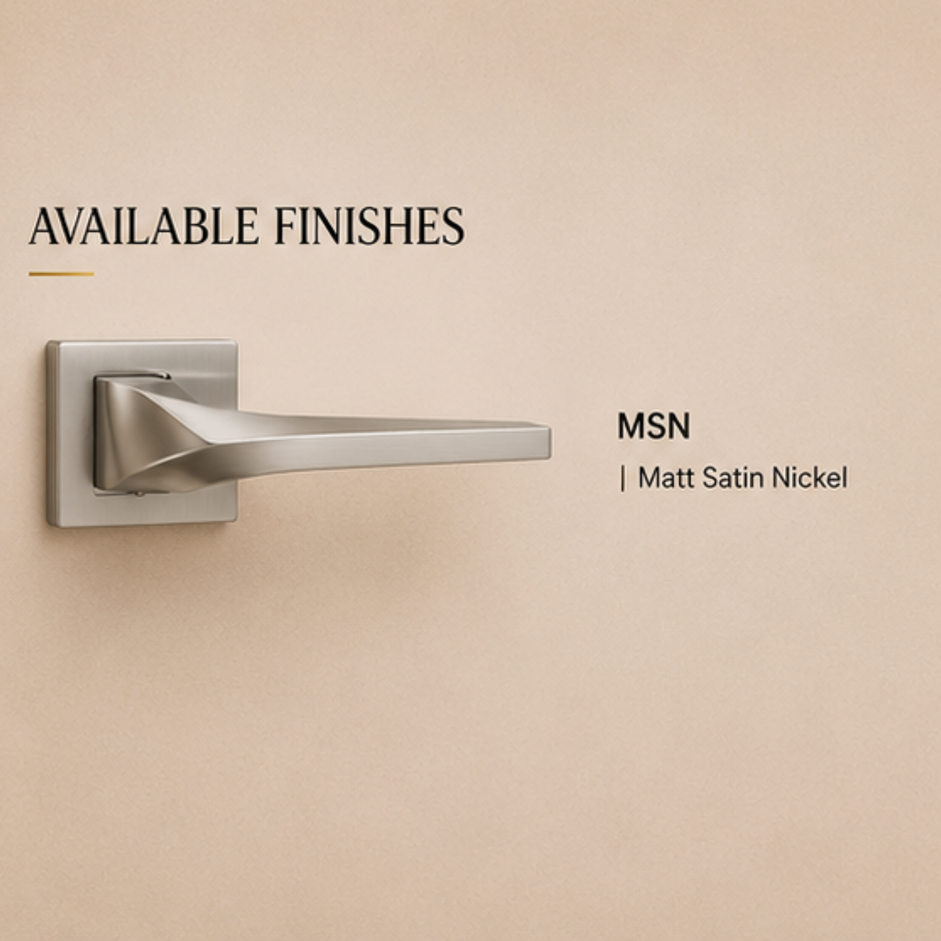 RH.9574 premium zinc alloy door lock handle in Matt Satin Nickel finish. Durable architectural hardware for luxury homes, hotels, offices, and interiors.