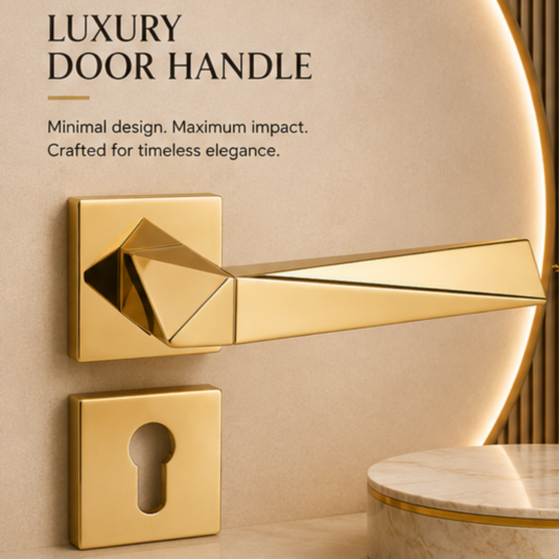 RH.9602 luxury zinc alloy door handle with Matt Antique Brass and Matt Satin Nickel PVD finishes. Premium architectural hardware for modern interiors.