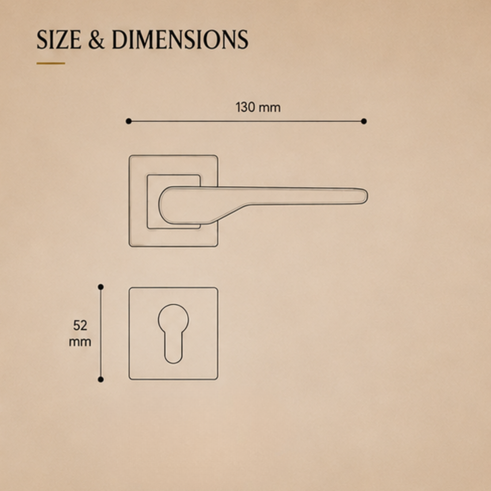 RH.9615 premium zinc alloy door handle in Black finish. Modern architectural hardware for luxury homes, offices, hotels, and contemporary interiors.