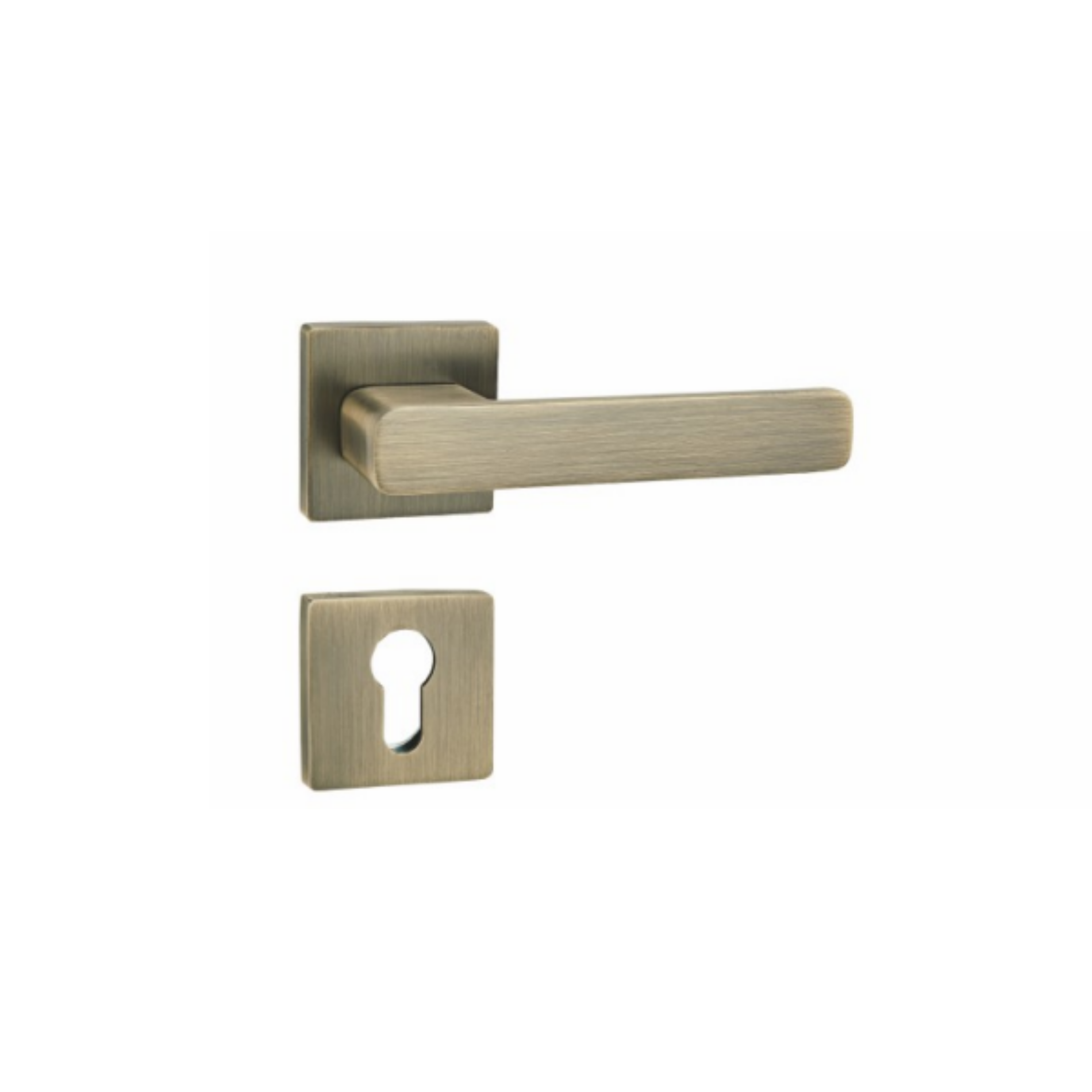 RH.9644 luxury zinc alloy door handle in Black and Matt Antique Brass finishes. Premium architectural hardware for modern luxury interiors.