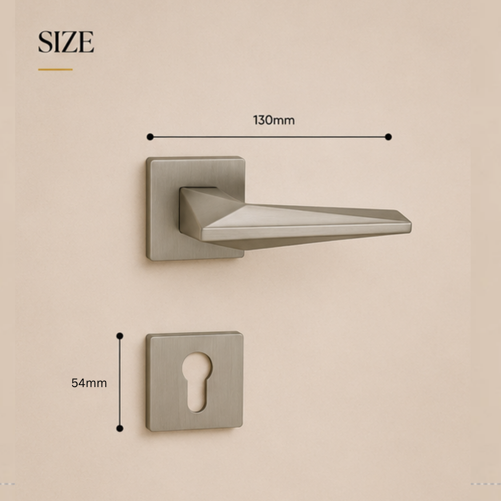 RH.9670 luxury zinc alloy door handle in Black and Matt Satin Nickel finishes. Premium modern architectural hardware for elegant interiors.
