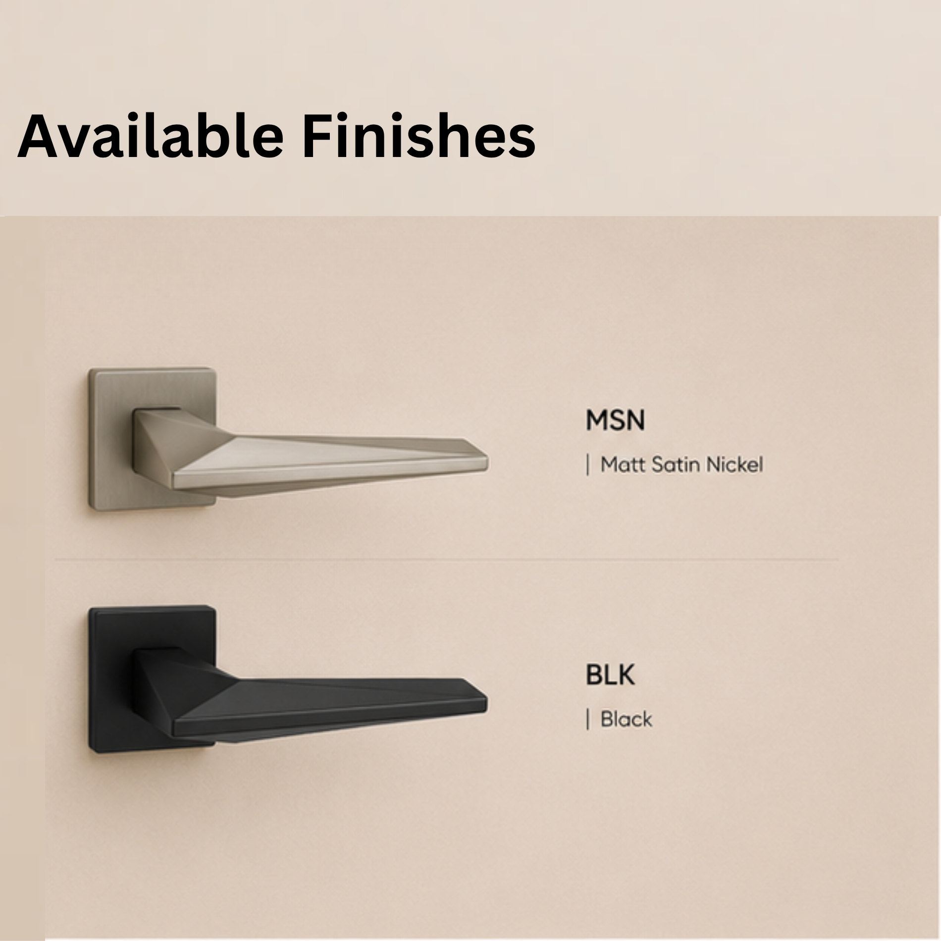 RH.9670 luxury zinc alloy door handle in Black and Matt Satin Nickel finishes. Premium modern architectural hardware for elegant interiors.