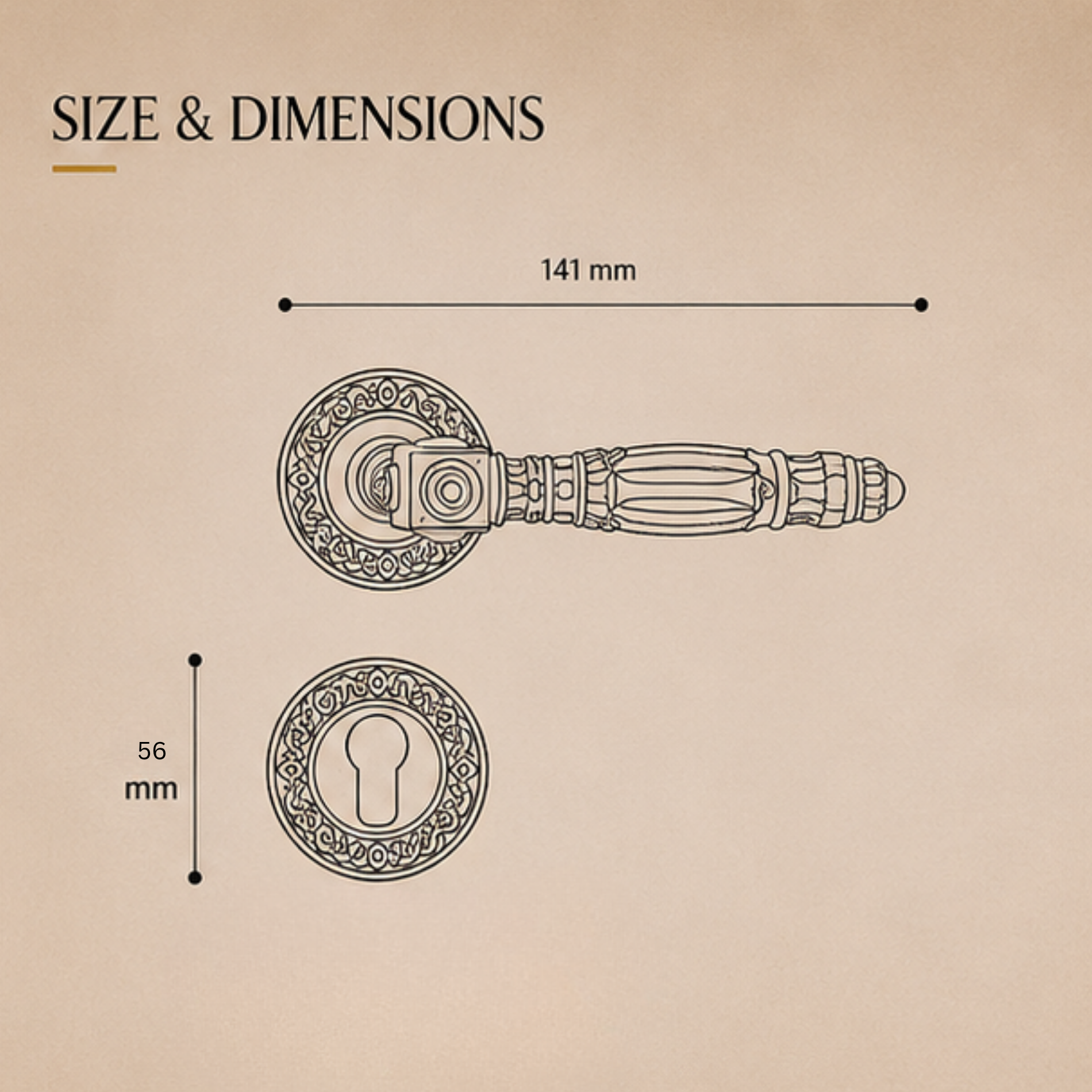 RH.9715 premium zinc alloy door handle in Dark Antique Brass finish. Luxury architectural hardware for elegant homes, hotels, offices, and interiors.