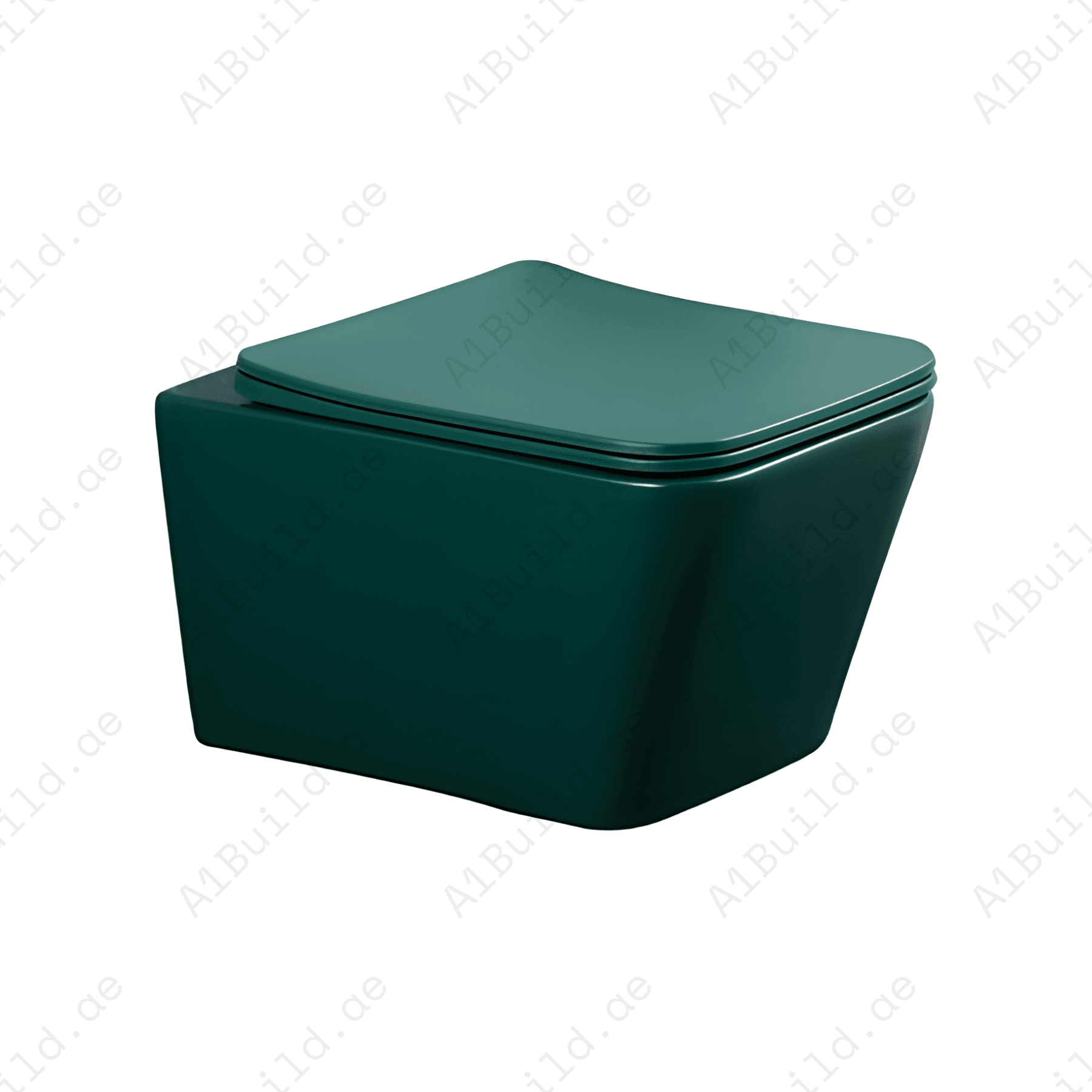 RIMLESS WALL HUNG W.C, SIZE: 510*345*340 MM, MATT GREEN  STEINHEIM –UP: SLIM  DUROPLAST SOFT- CLOSING SEAT AND COVER, MATT GREEN
