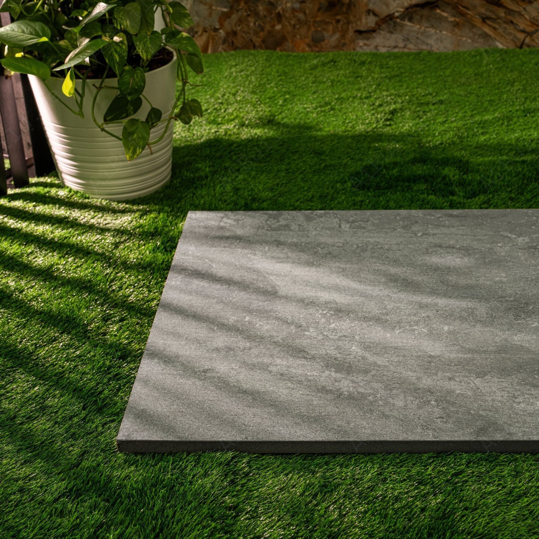 Rasa Grey matt porcelain tile 60x120cm x2mm with natural stone texture, durable large format surface ideal for modern floors, walls and stylish interiors.