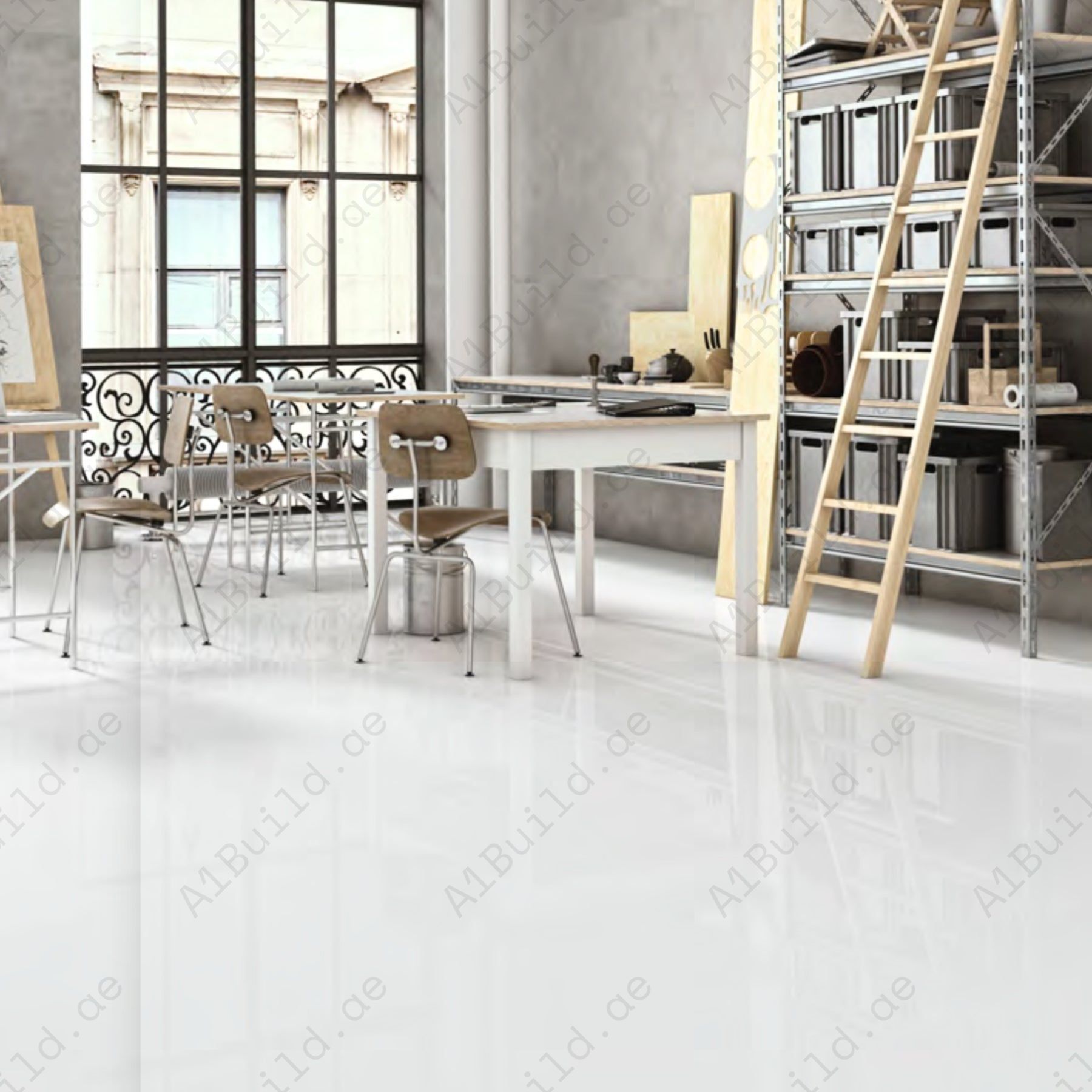 Robinson White 80x160cm glossy porcelain tile, 09mm thick with a refined white finish. Sleek and durable, perfect for bright and modern interiors.