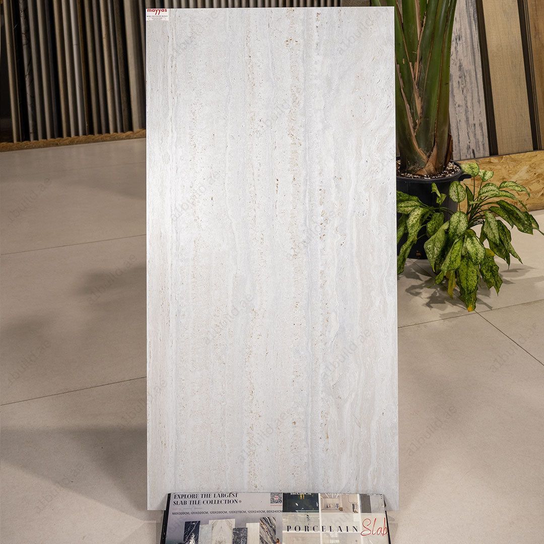 Roma Travertine Bianco (60X120cm 09mm Random Carving Matt Finish Porcelain Indoor Floor & Wall Tiles)