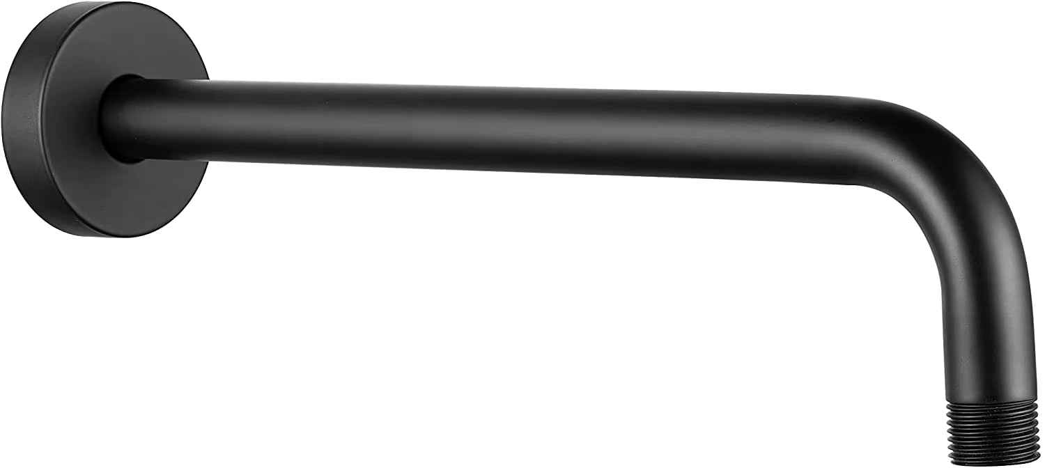 Round Shower Arm 400mm – Premium Matte Black, Hesanit 100% Made in Germany