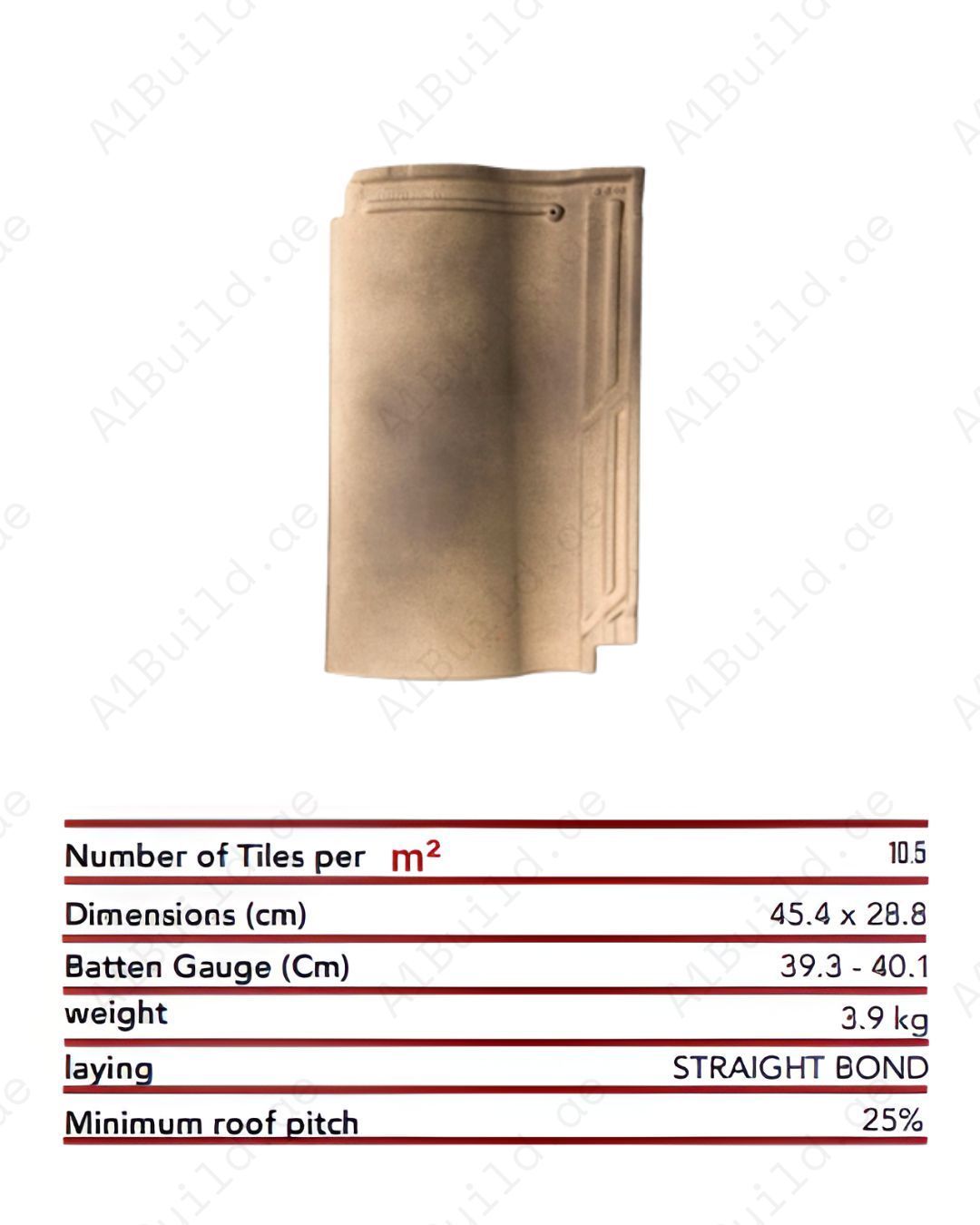 Rustico Arena roof tile — rustic beige finish, durable ceramic body, 50-year reliability, stylish for warm-tone modern home designs.