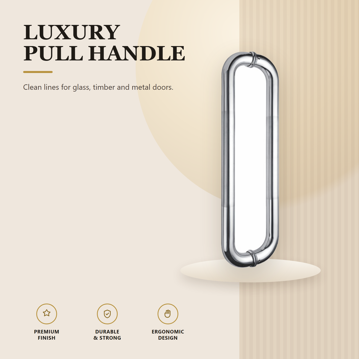 SC-701.SS/PSS premium stainless steel pull handle from the Stainless Steel Door Lock Series. 300, 500 mm lengths, 275, 468 mm centres, Ø25 / Ø32 mm section. Built for smooth, reliable everyday use.