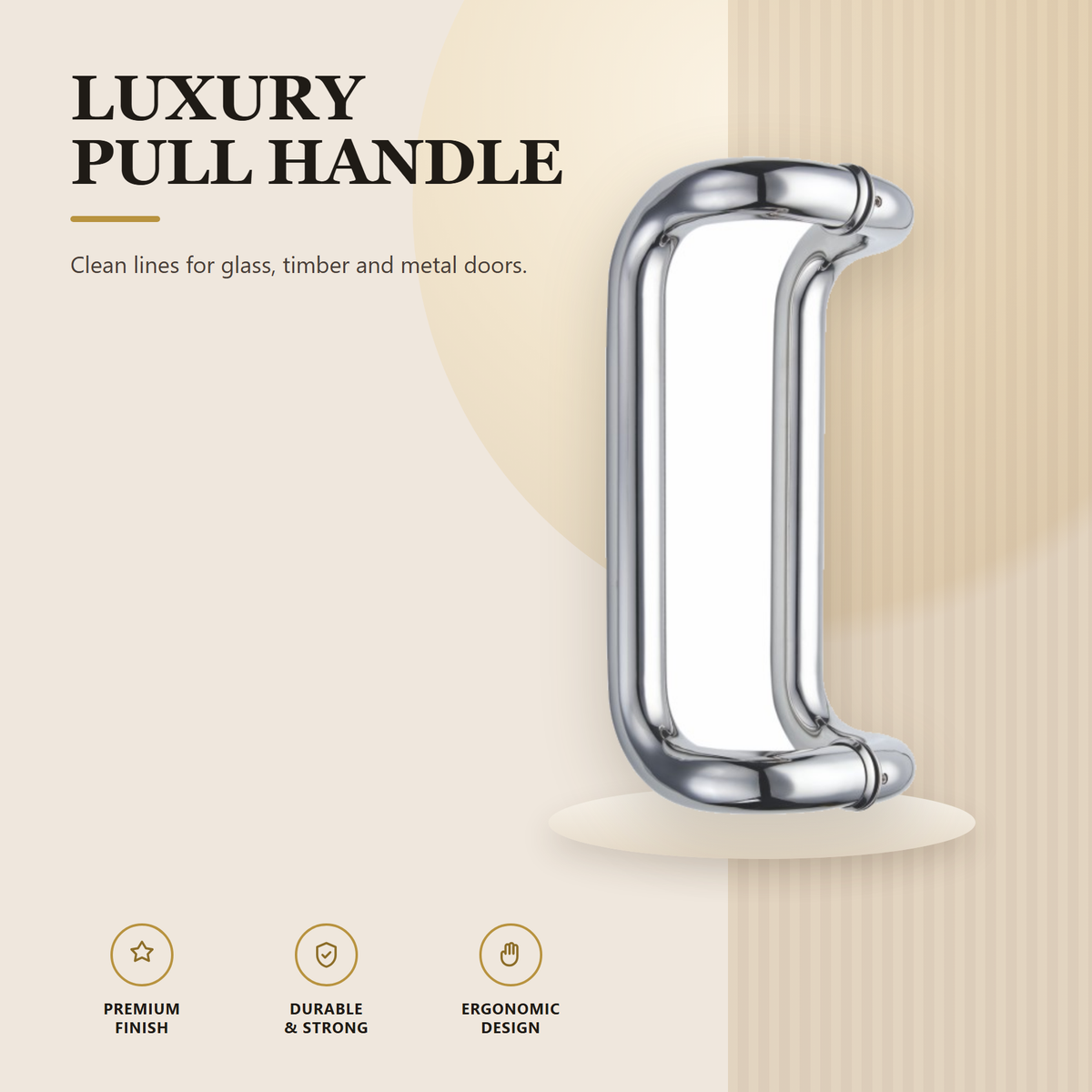 SC-703.PSS premium stainless steel pull handle from the Stainless Steel Door Lock Series. 450, 450 mm lengths, 418, 425 mm centres, Ø25 / Ø32 mm section. Built for smooth, reliable everyday use.