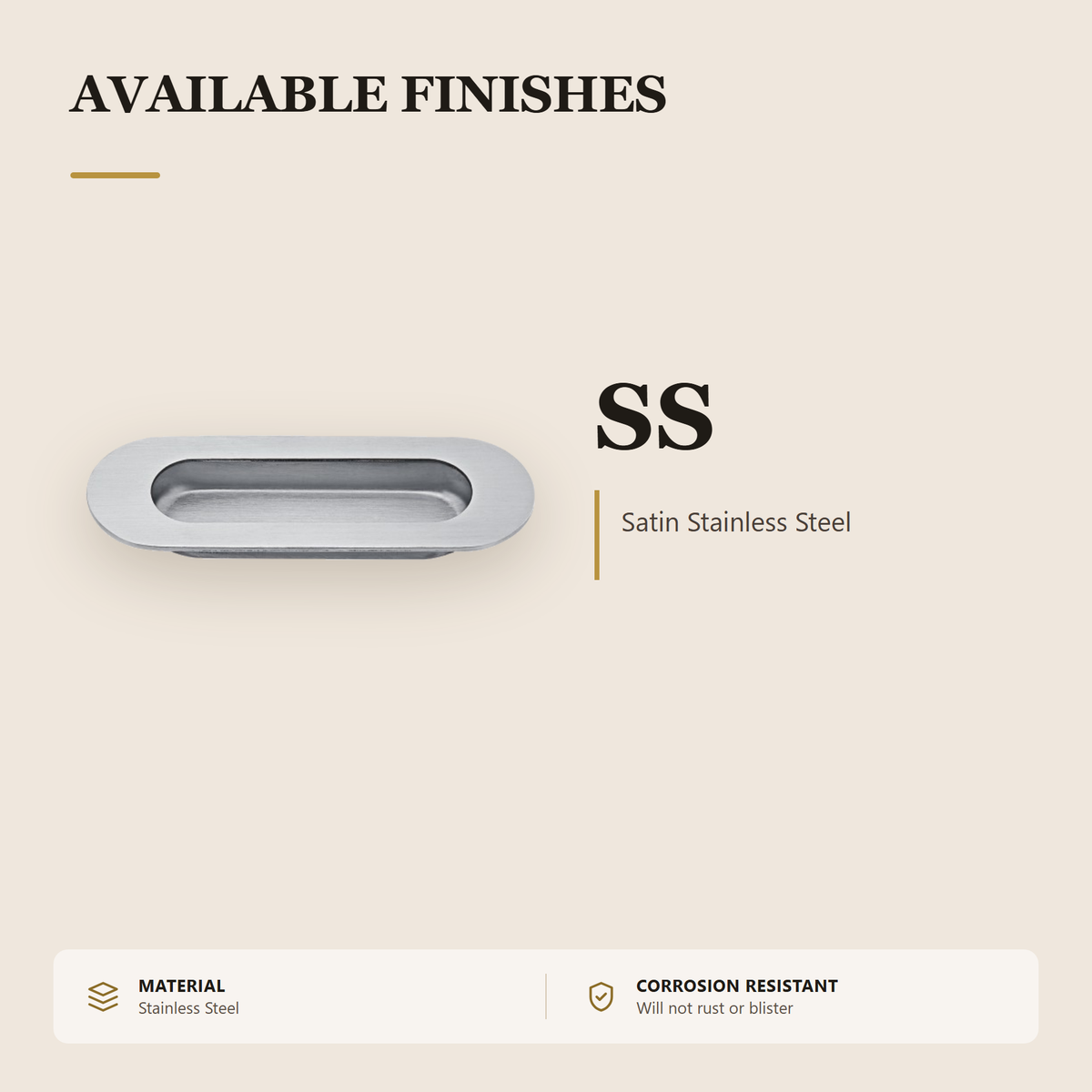 SC-902.SS premium stainless steel oval flush pull from the Stainless Steel Door Handle Series. Oval flush pull, 120 and 150 mm lengths in 40 and 50 mm heights. Built for smooth, reliable everyday use.