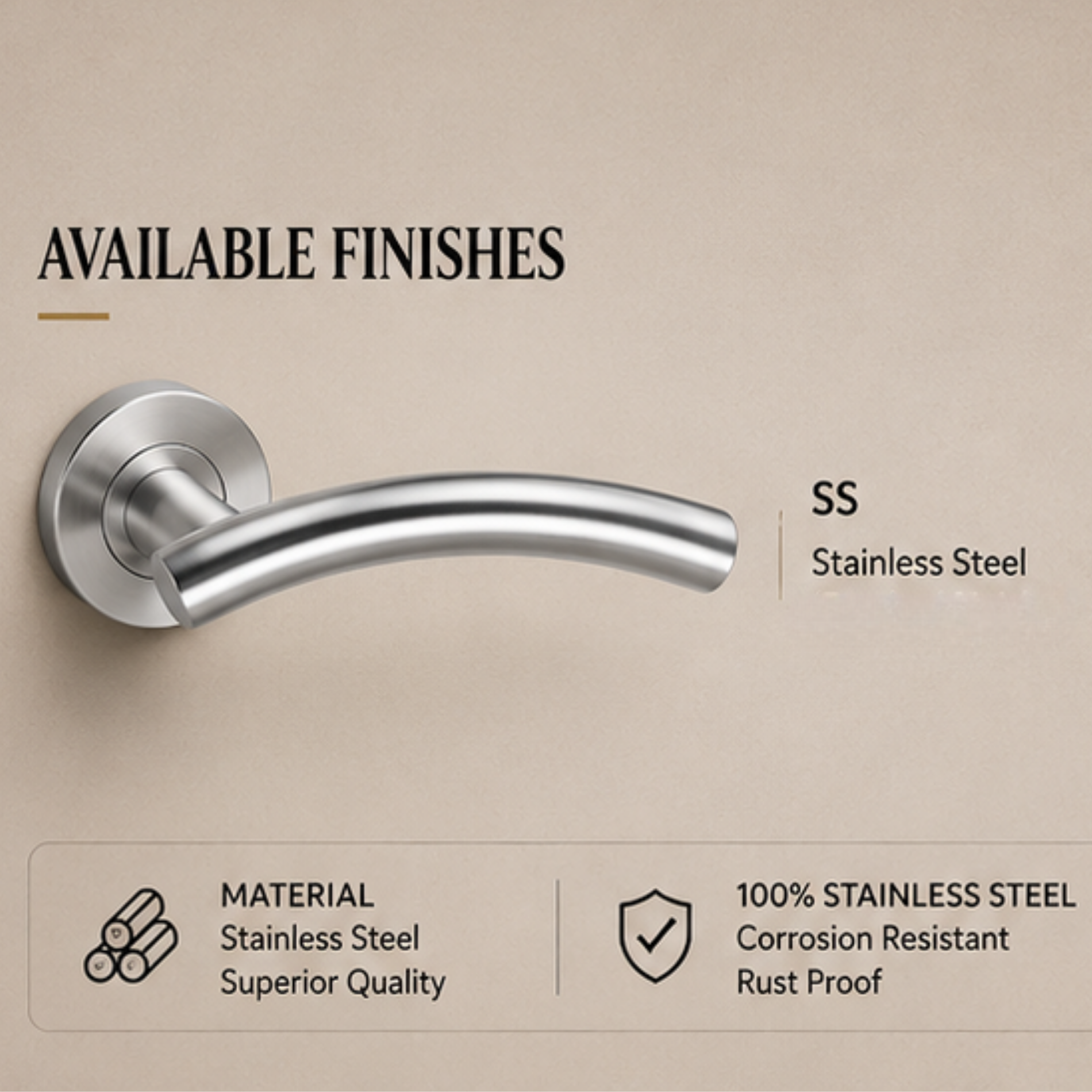 SRH.03 premium stainless steel door lock handle with a refined brushed finish. Perfect for luxury homes, hotels, offices, and stylish contemporary interiors.
