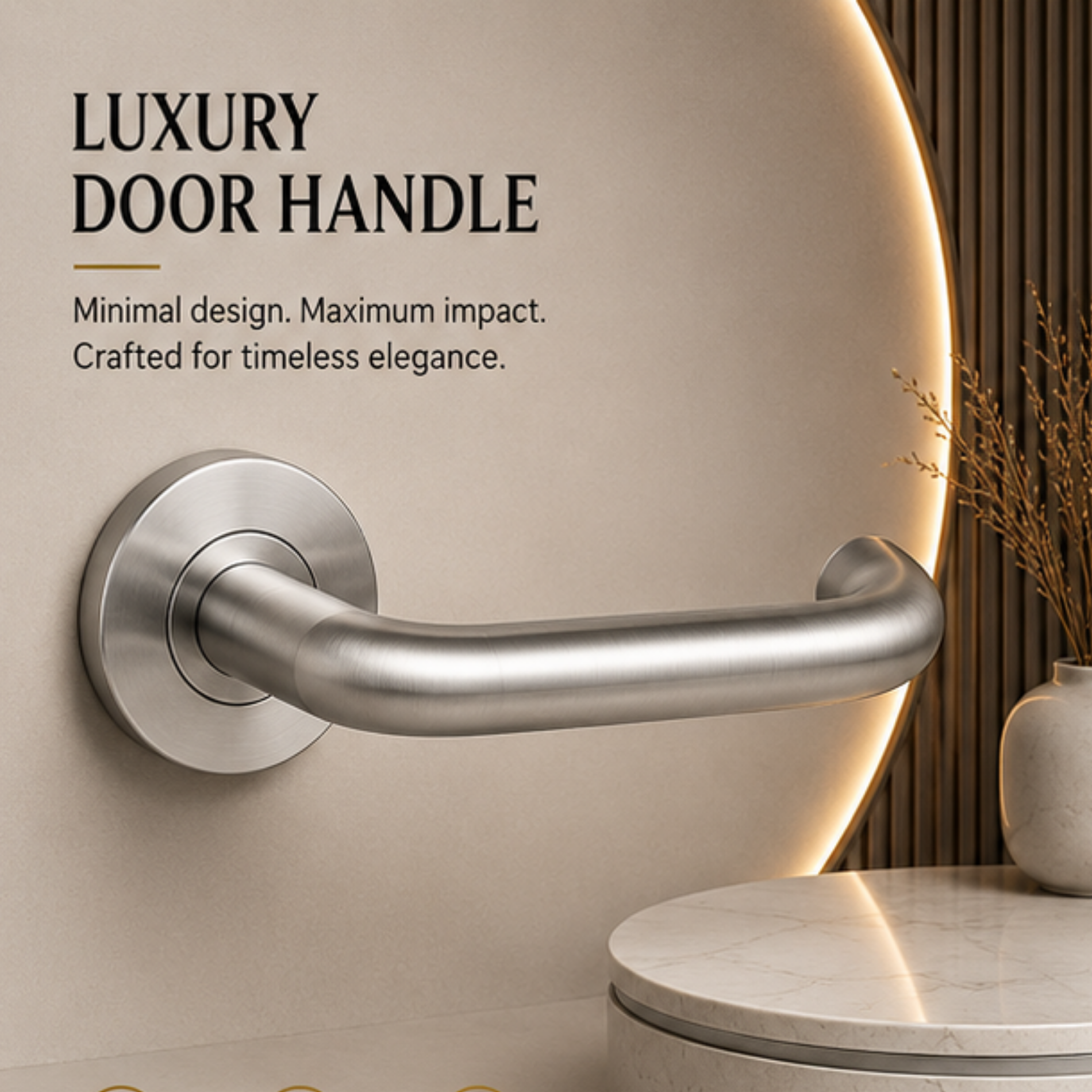 SRH.06 premium stainless steel door lock handle with a refined brushed finish. Perfect for luxury homes, hotels, offices, and contemporary interior spaces.