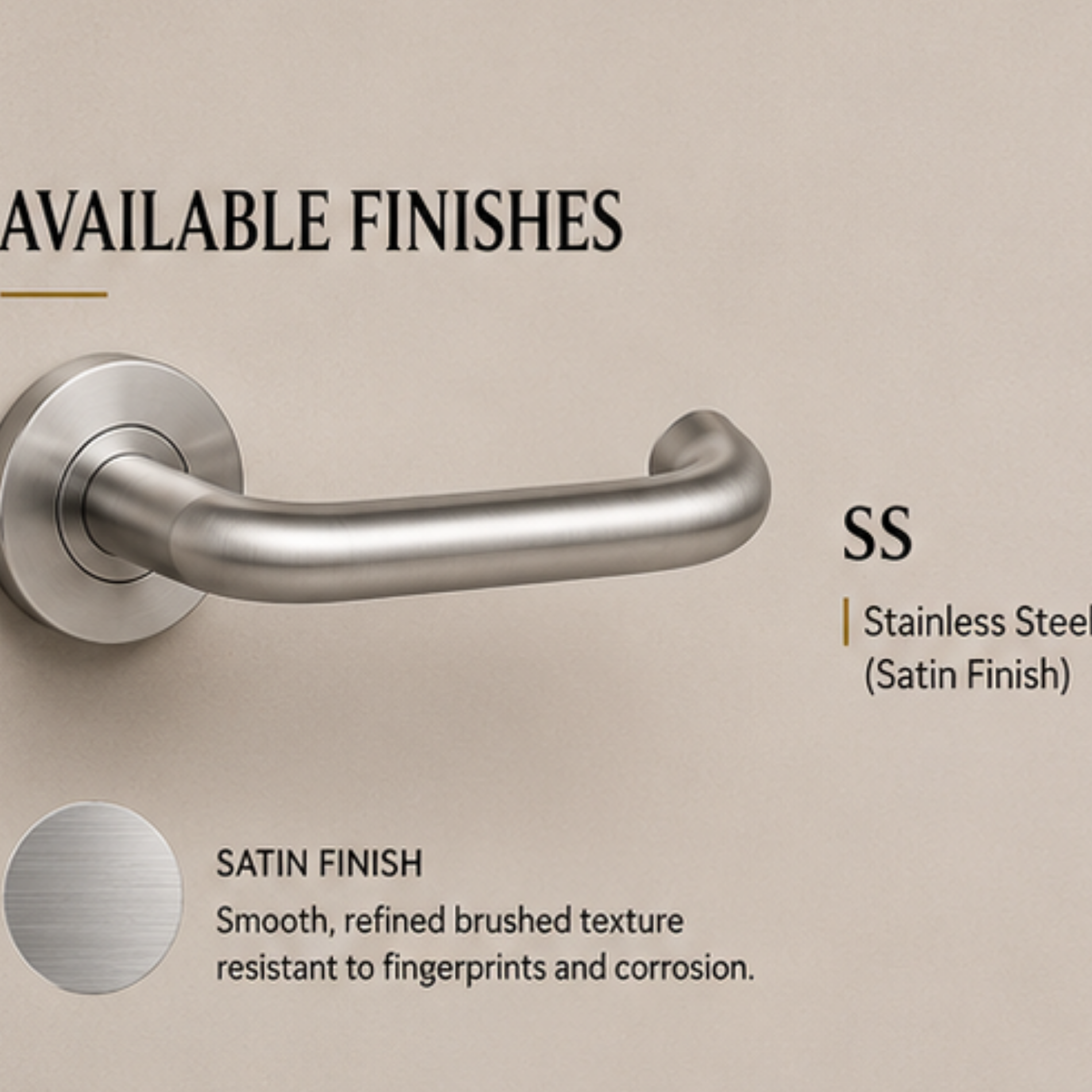 SRH.06 premium stainless steel door lock handle with a refined brushed finish. Perfect for luxury homes, hotels, offices, and contemporary interior spaces.