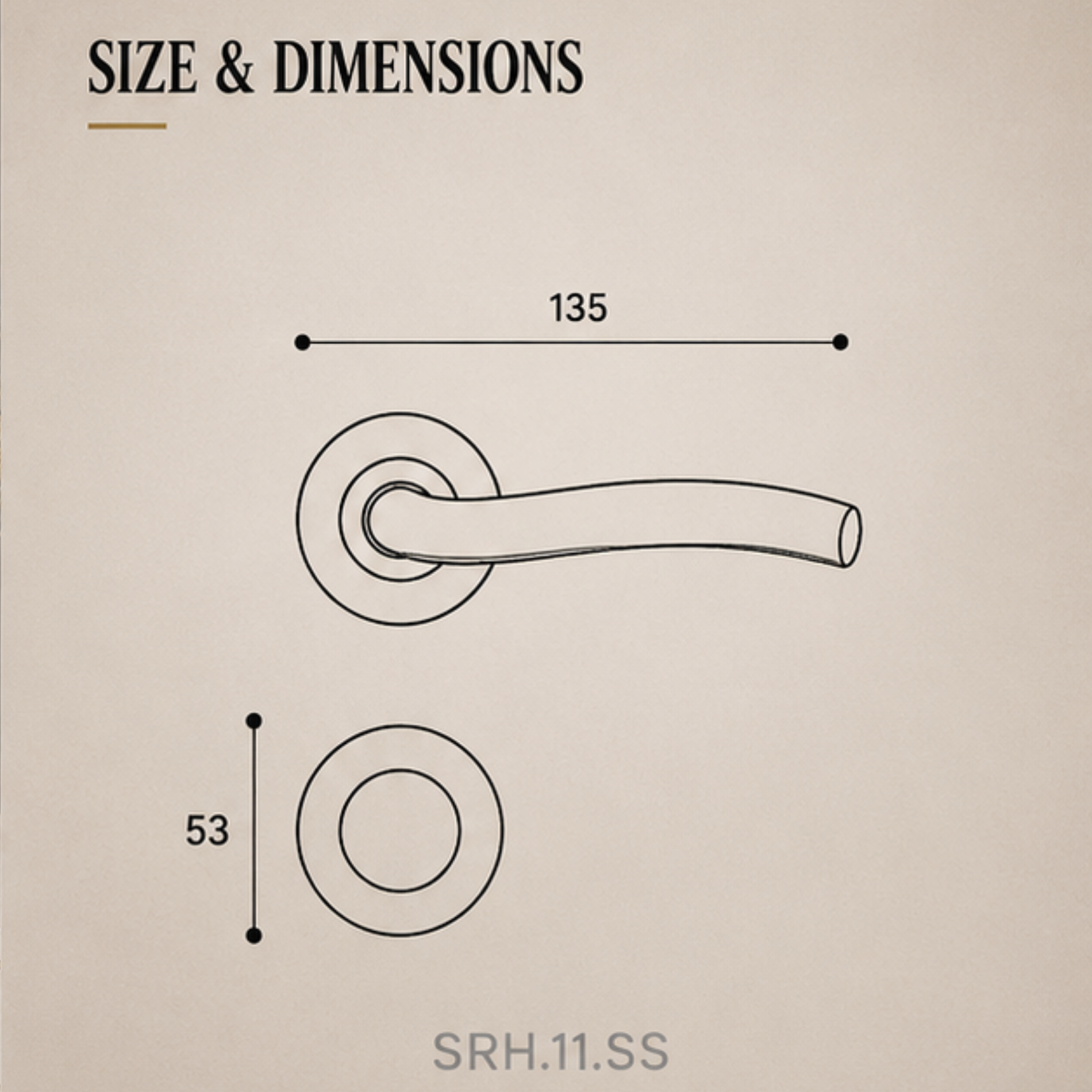 SRH.11 premium stainless steel door handle with a sleek brushed finish. Perfect for luxury homes, hotels, offices, and contemporary interior spaces.