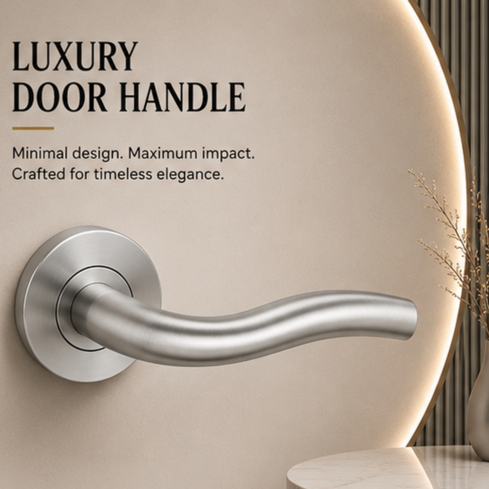 SRH.14 premium stainless steel door handle with a sleek brushed finish. Designed for luxury homes, hotels, offices, and stylish modern interior spaces.