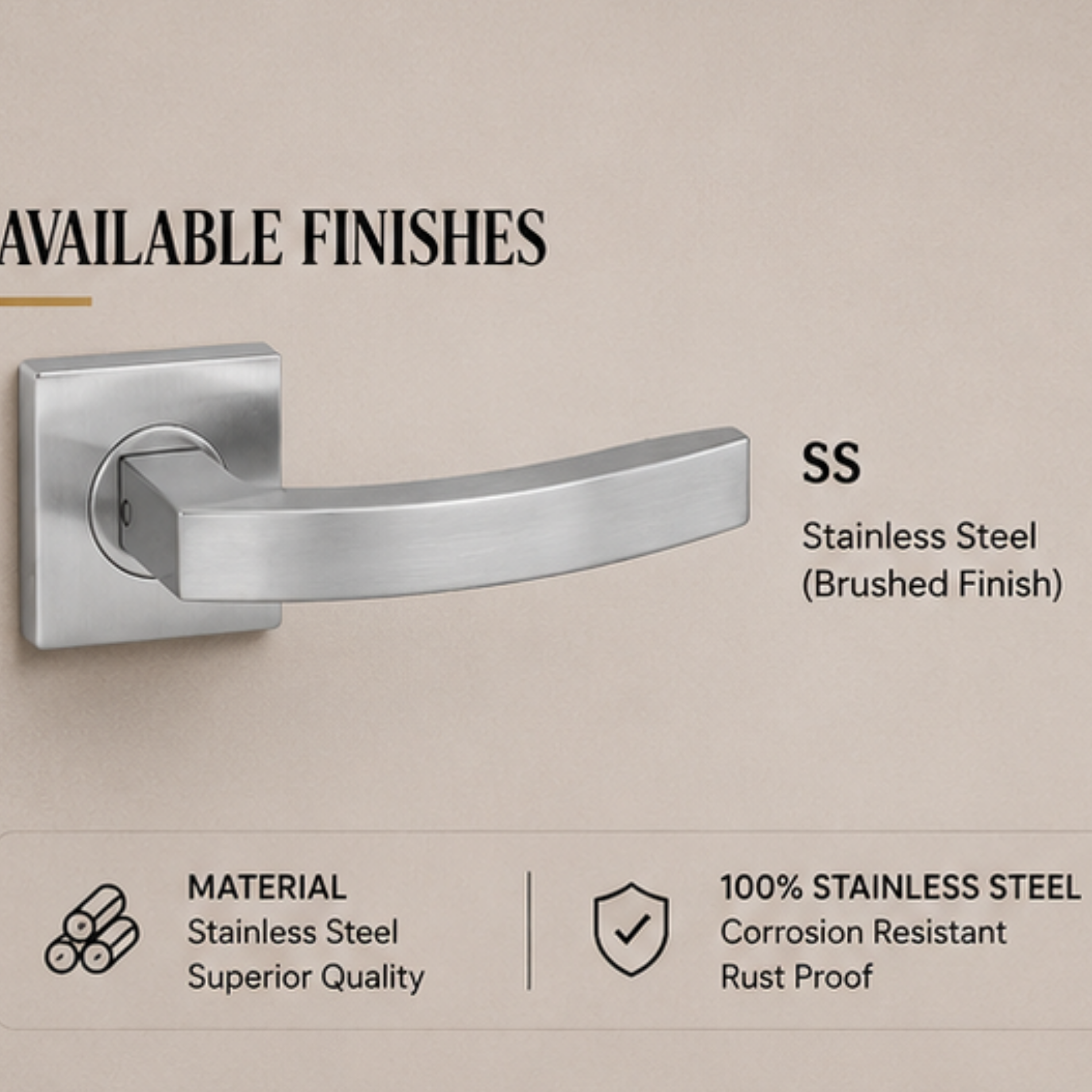 SRH.16.F premium stainless steel door handle with a sleek brushed finish. Perfect for luxury homes, hotels, offices, and stylish contemporary interior spaces.