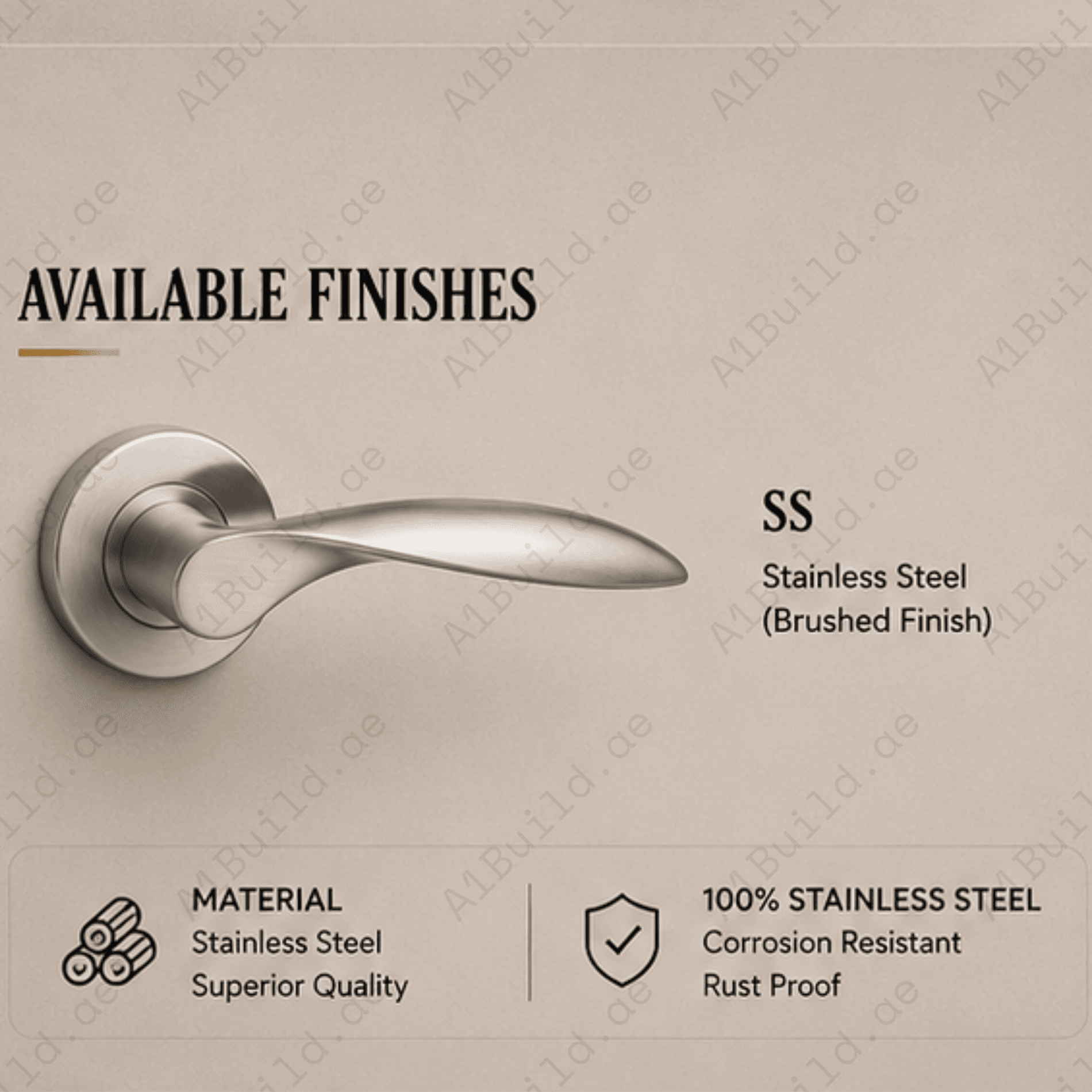 SRH.208 premium stainless steel door handle with a brushed finish. Designed for luxury homes, hotels, offices, and elegant modern interior spaces.