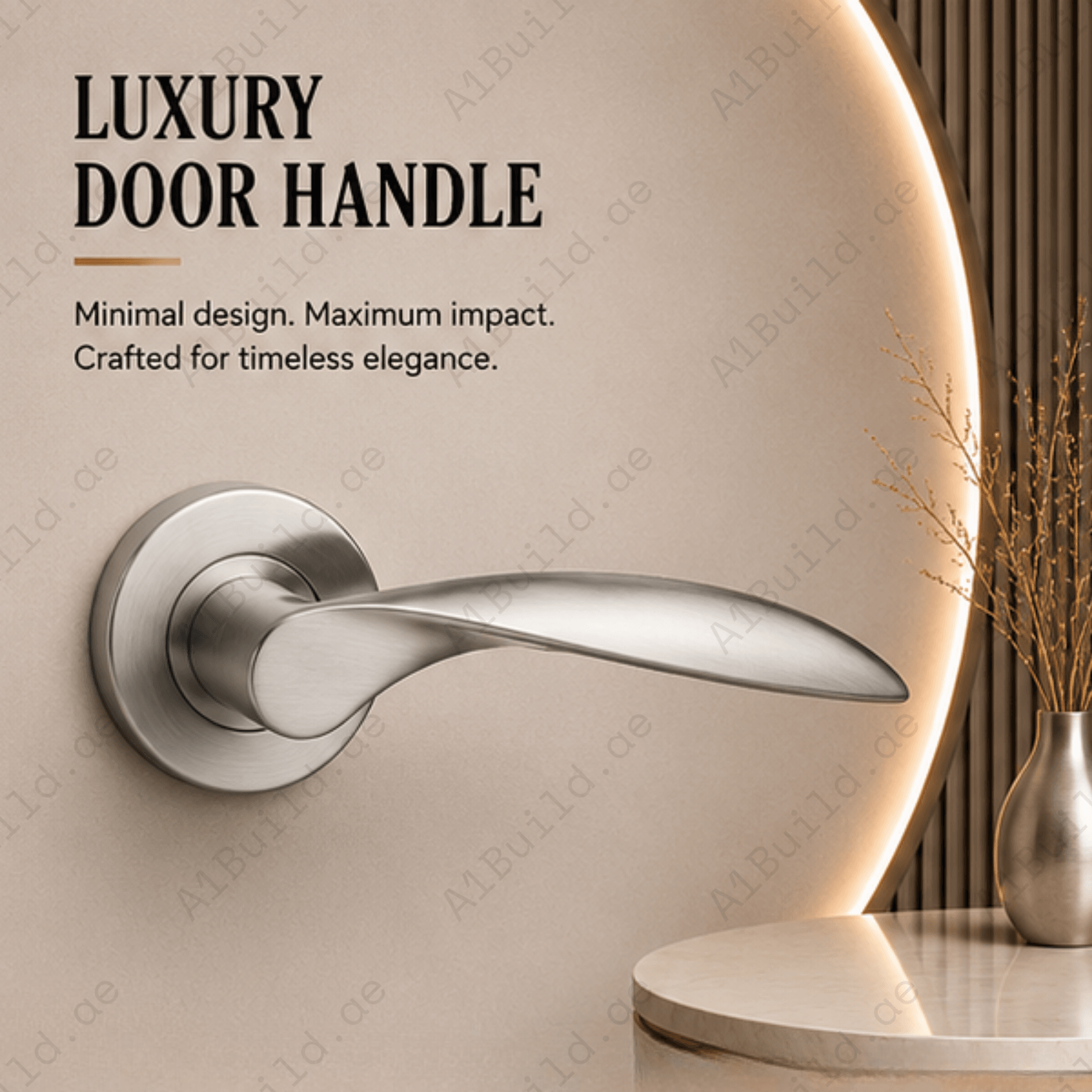 SRH.216 premium stainless steel door handle with a refined brushed finish. Perfect for luxury homes, hotels, offices, and contemporary interior spaces.