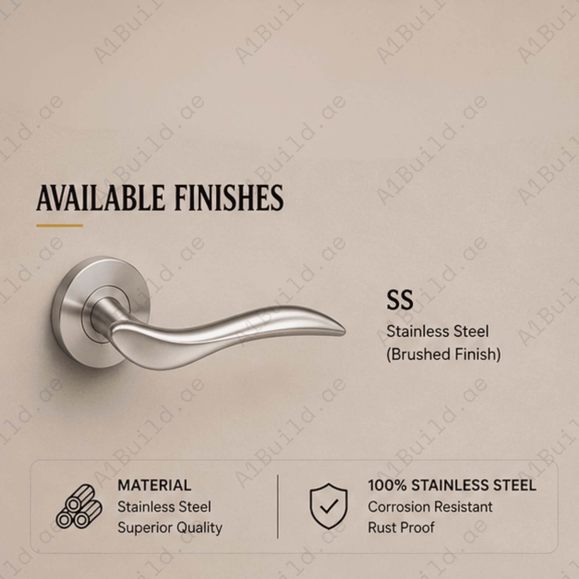 SRH.221 premium stainless steel door handle with a brushed finish. A stylish choice for luxury homes, hotels, offices, and contemporary interior spaces.