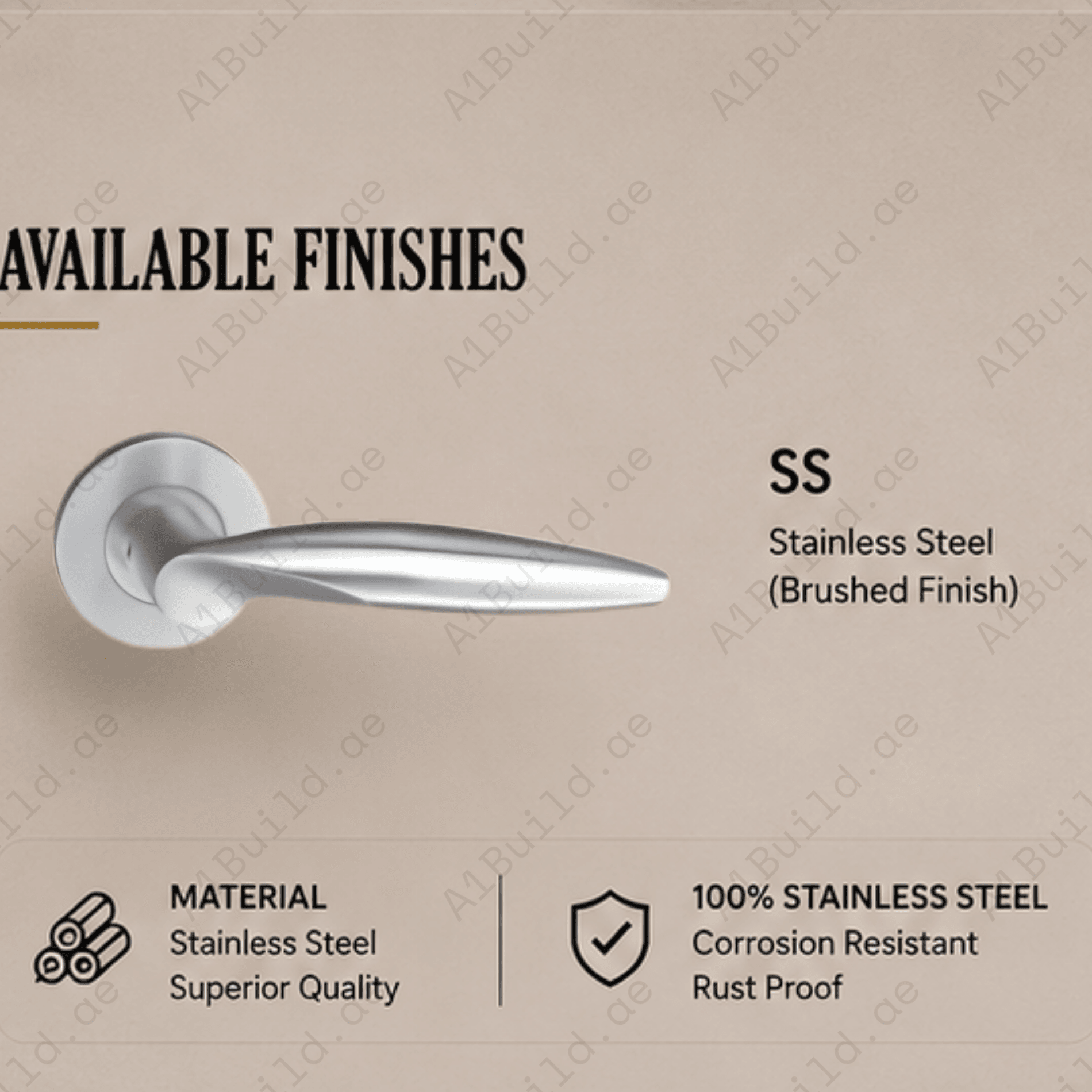 SRH.238 premium stainless steel door handle with a sleek brushed finish. Perfect for luxury homes, hotels, offices, and contemporary interior spaces.