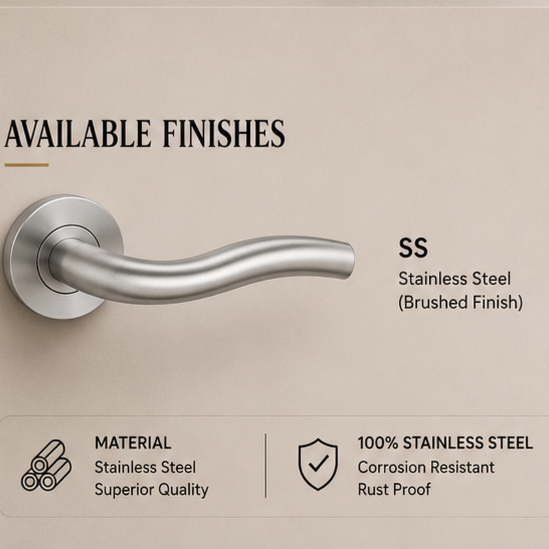 SRH.23 premium stainless steel door handle with a refined brushed finish. Designed for luxury homes, hotels, offices, and stylish contemporary interior spaces.