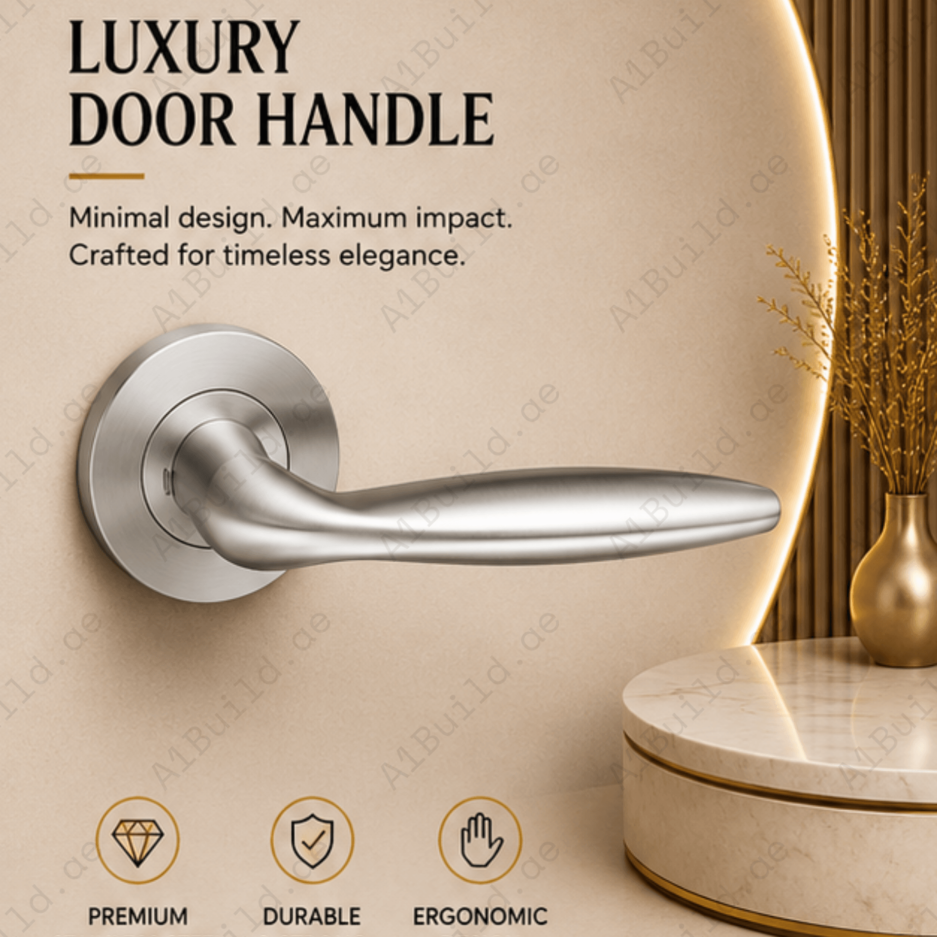 SRH.248 premium stainless steel door handle with a refined brushed finish. Designed for luxury homes, hotels, offices, and stylish modern interior spaces.