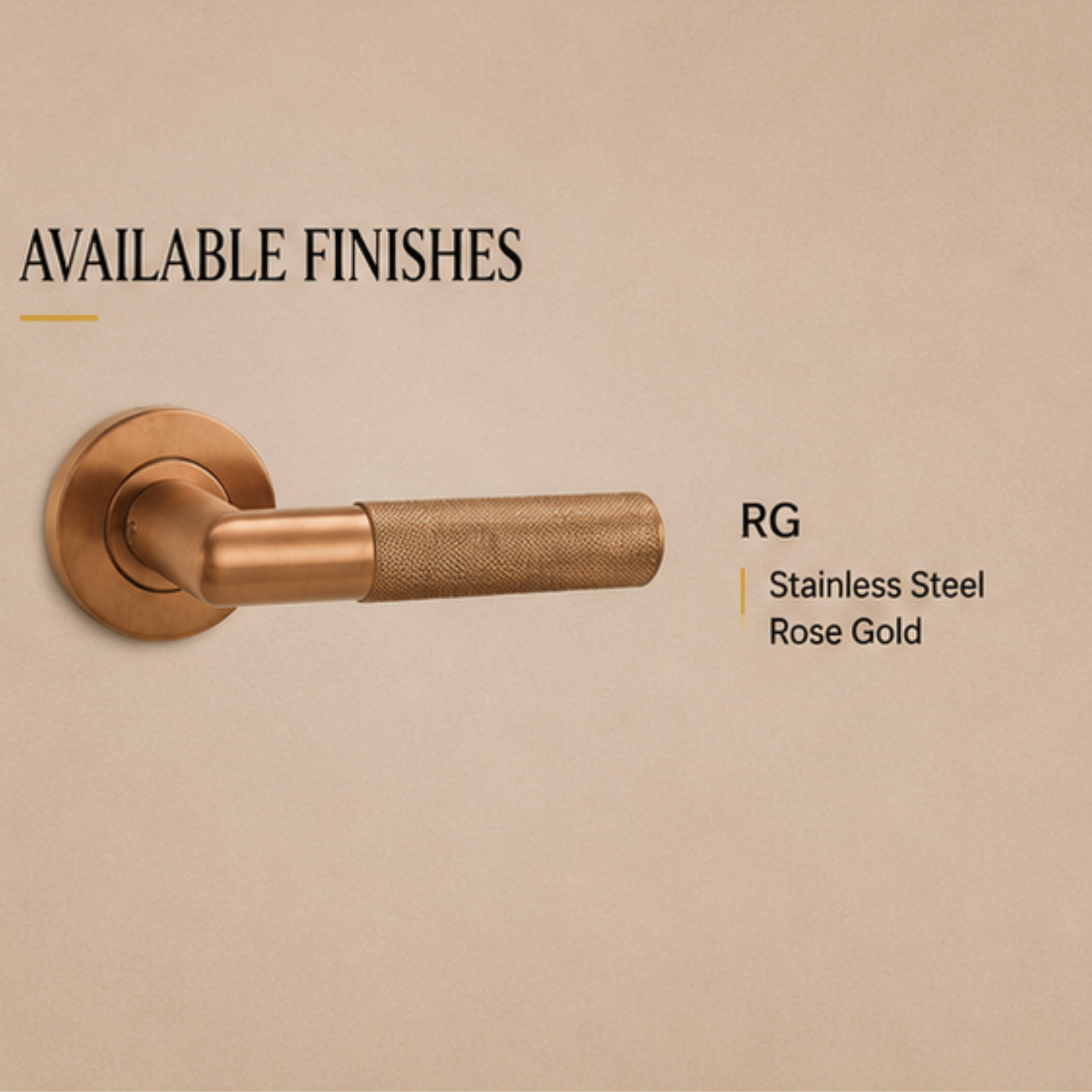 SRH.301 premium stainless steel door lock handle in Rose Gold finish. Luxury architectural hardware for modern homes, hotels, offices, and commercial interiors.