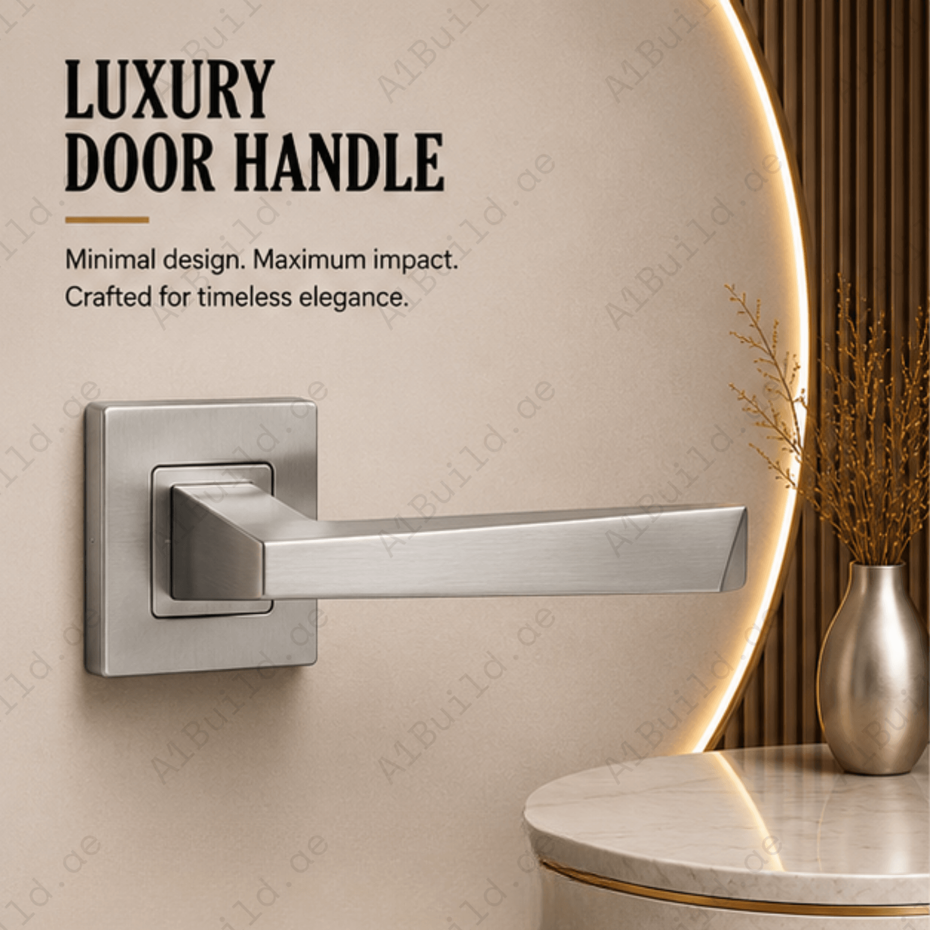 SRH.323.F premium stainless steel door handle with a refined brushed finish. Designed for luxury homes, hotels, offices, and stylish contemporary interior spaces.