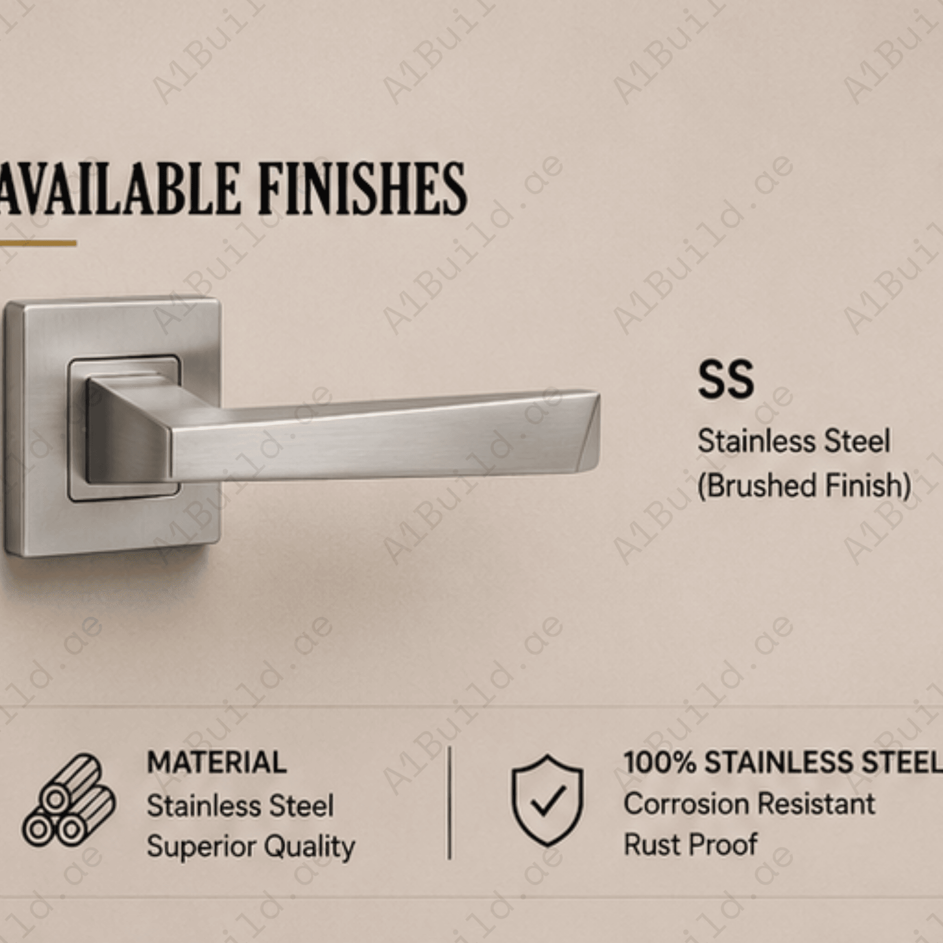 SRH.323.F premium stainless steel door handle with a refined brushed finish. Designed for luxury homes, hotels, offices, and stylish contemporary interior spaces.