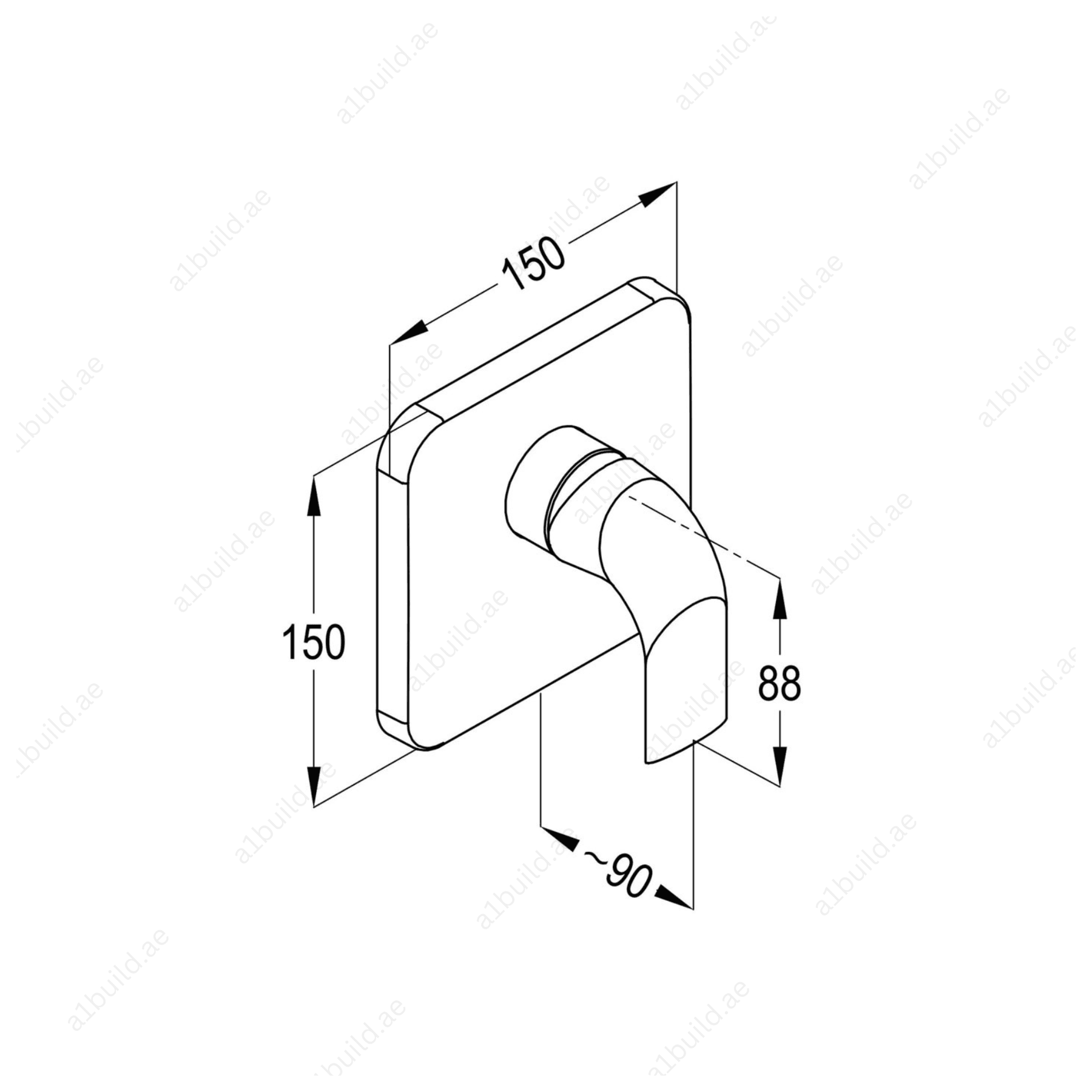 SWING Concealed Single Lever Shower Mixer Trim Set | Chrome