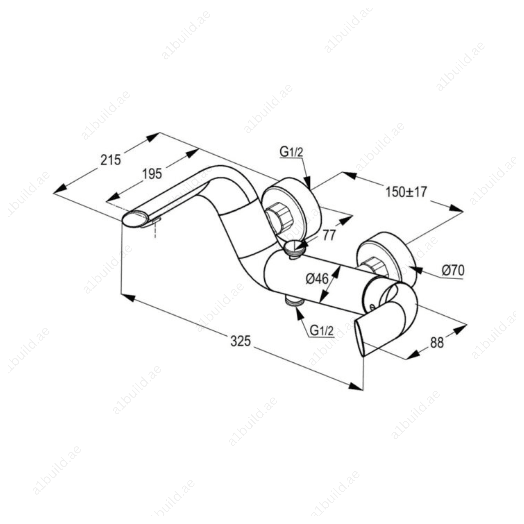 SWING Single Lever Bath and Shower Mixer | Chrome with Flow Regulator