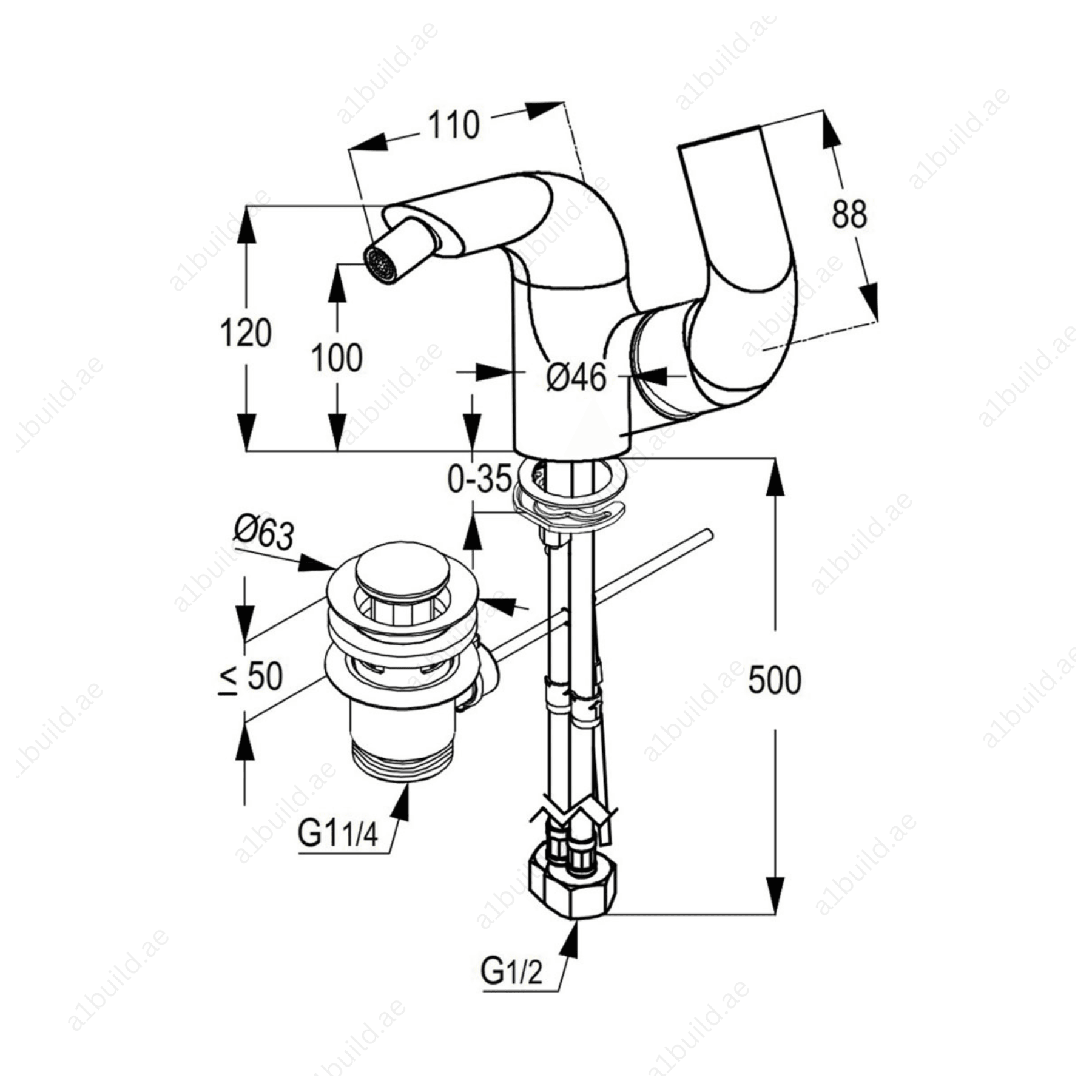 SWING Single Lever Bidet Mixer - Chrome Finish