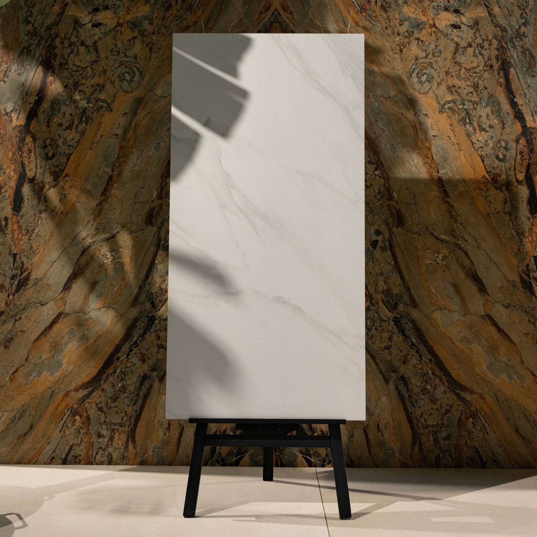 Sahara Mist matte stone effect porcelain tile 60x120cm 9mm features soft beige-grey tones with durable porcelain performance for floors and walls.