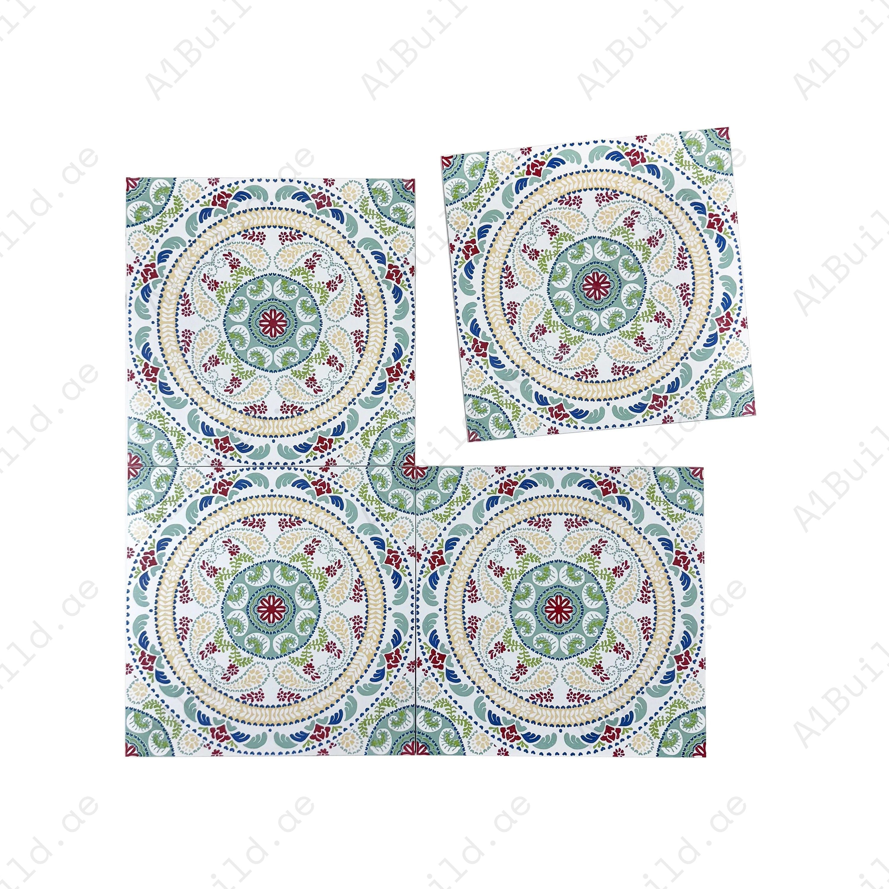 Sahara Splendor Moroccan Matte Ceramic Tile Pattern 305 – Premium ceramic tile with a matte finish, perfect for elegant walls, floors, kitchens, and bathrooms.