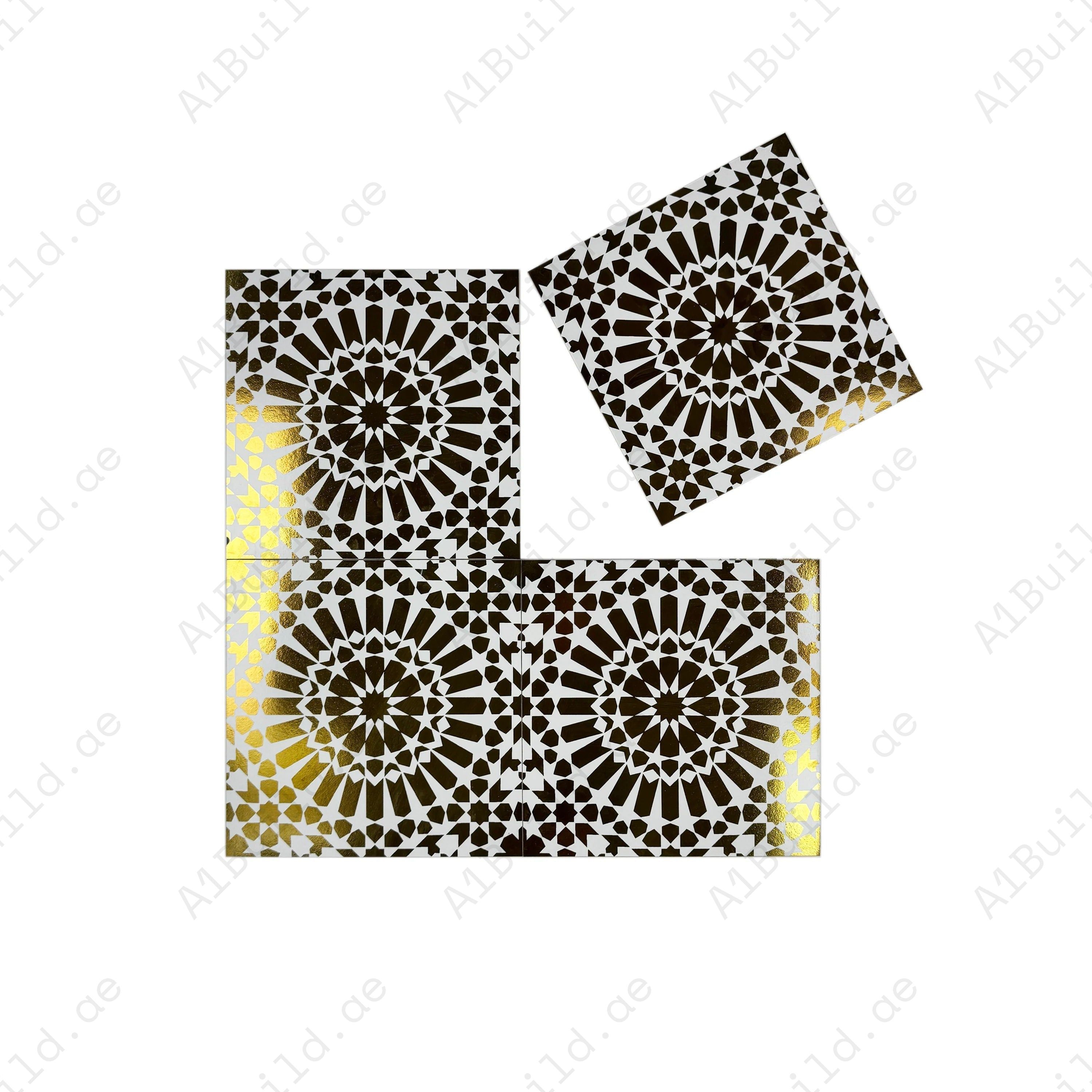 Sahara Splendor Moroccan Matte Ceramic Tile Pattern 324 – Durable ceramic tile with a matte finish, ideal for elegant walls, floors, kitchens, and bathrooms.