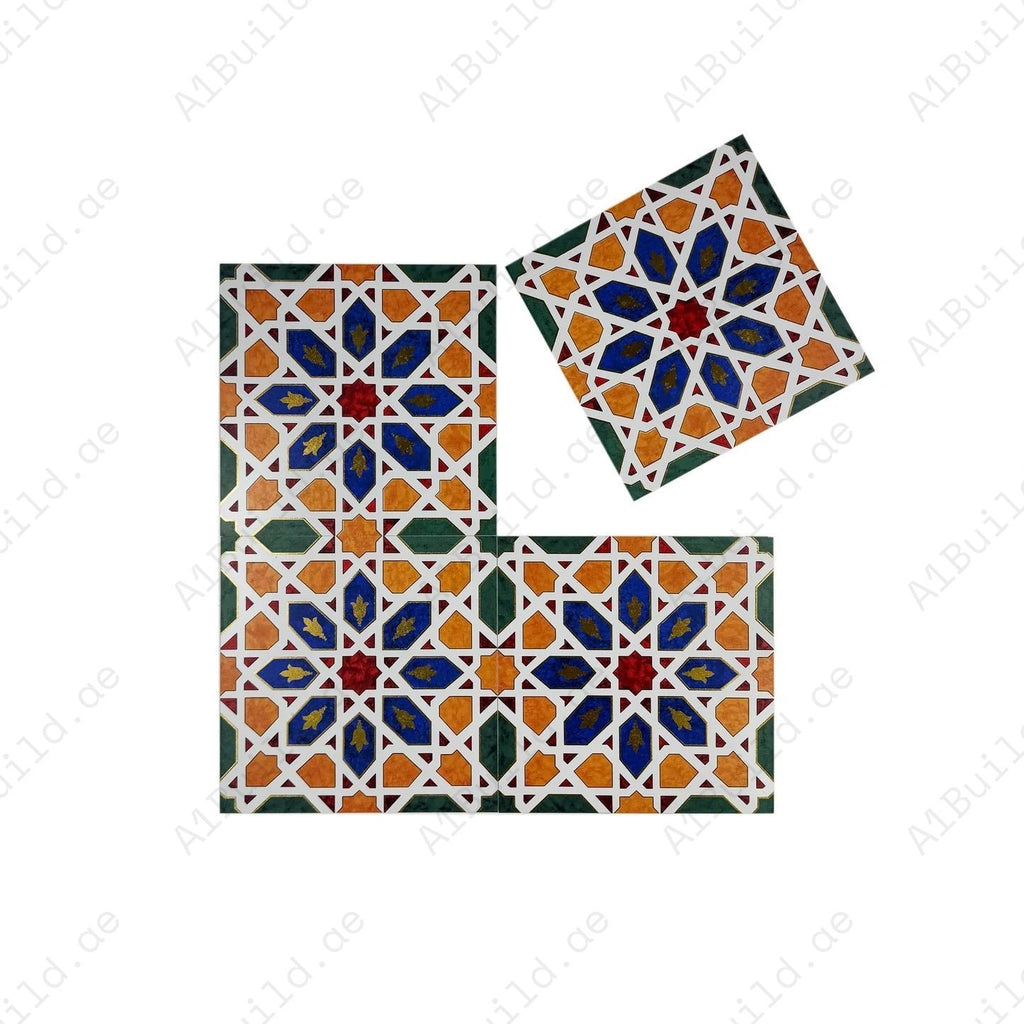 Sahara Splendor Moroccan Matte Ceramic Tile Pattern 328–Stylish Design